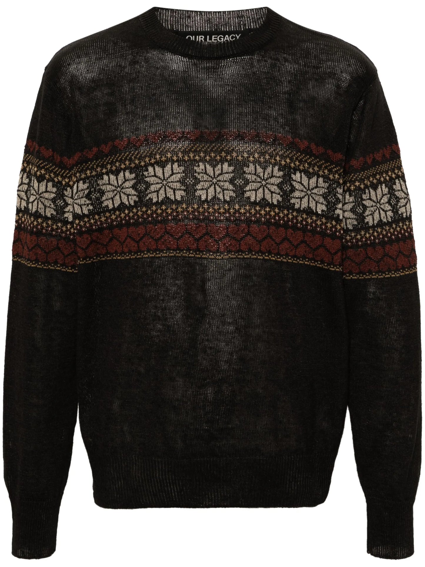 patterned intarsia-knit jumper