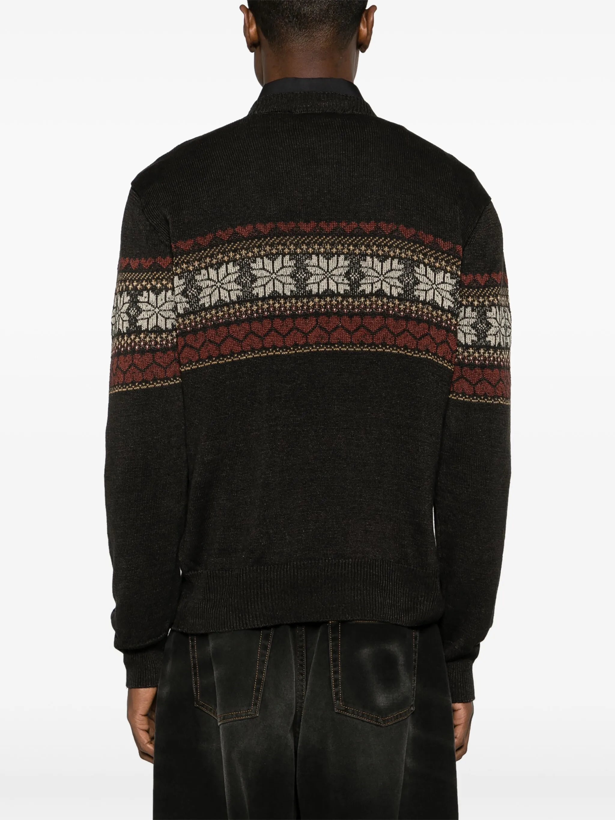 patterned intarsia-knit jumper