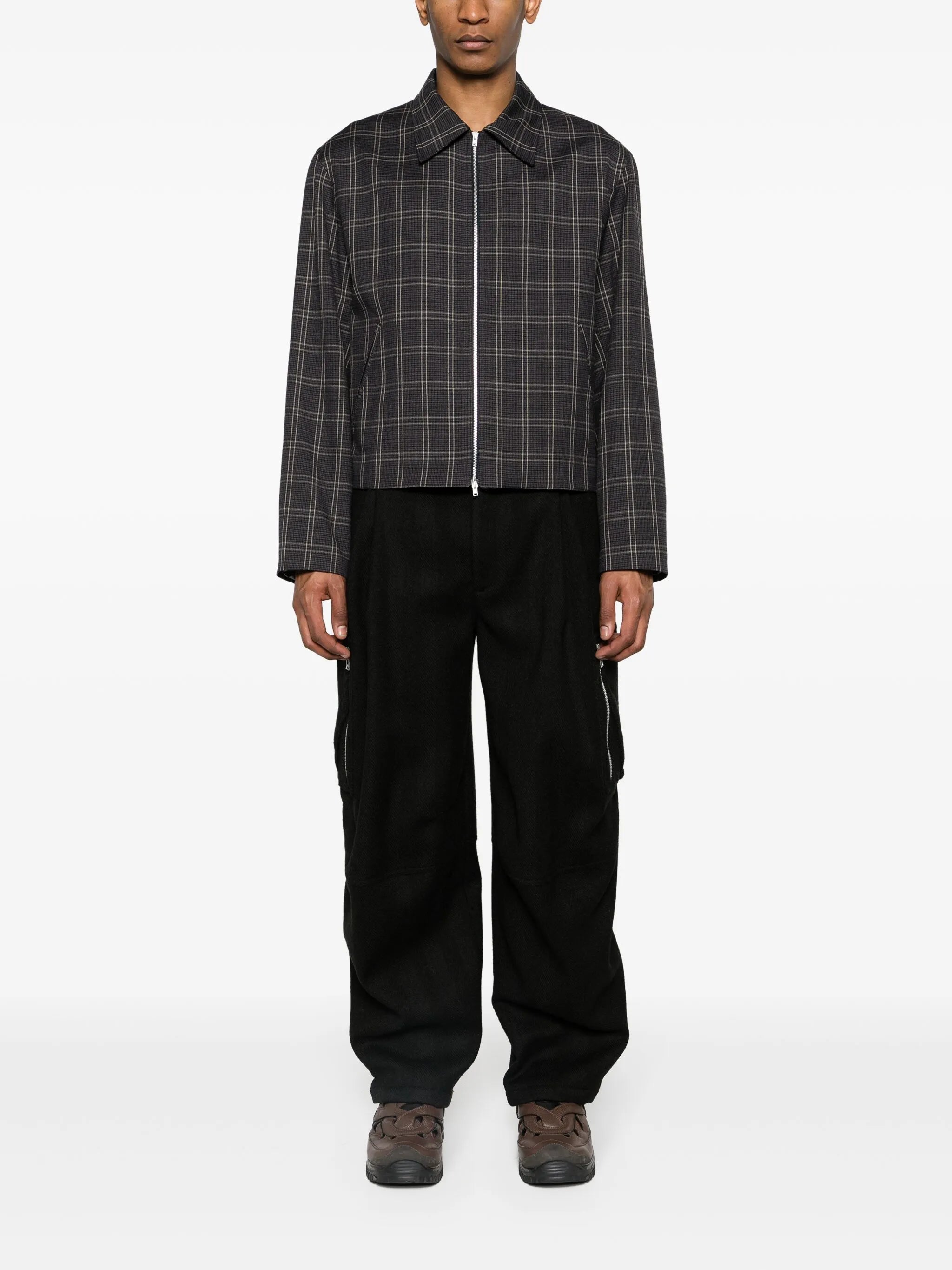Mini plaid-check shirt jacket