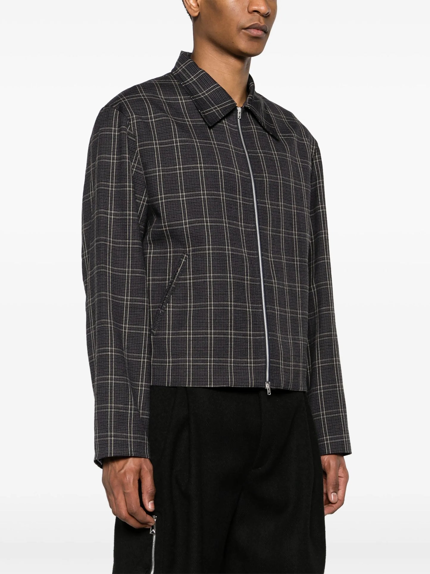 Mini plaid-check shirt jacket