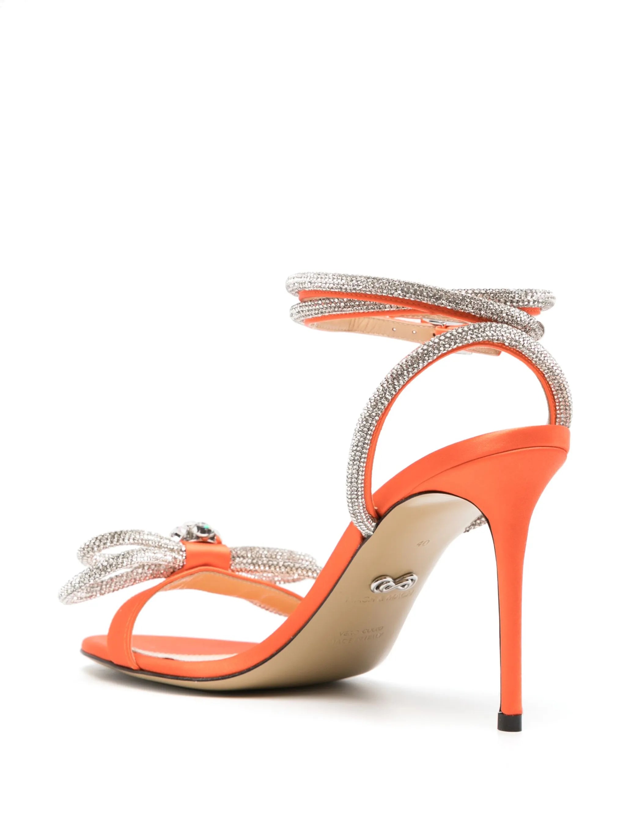 Double Bow 95mm crystal-embellished sandals