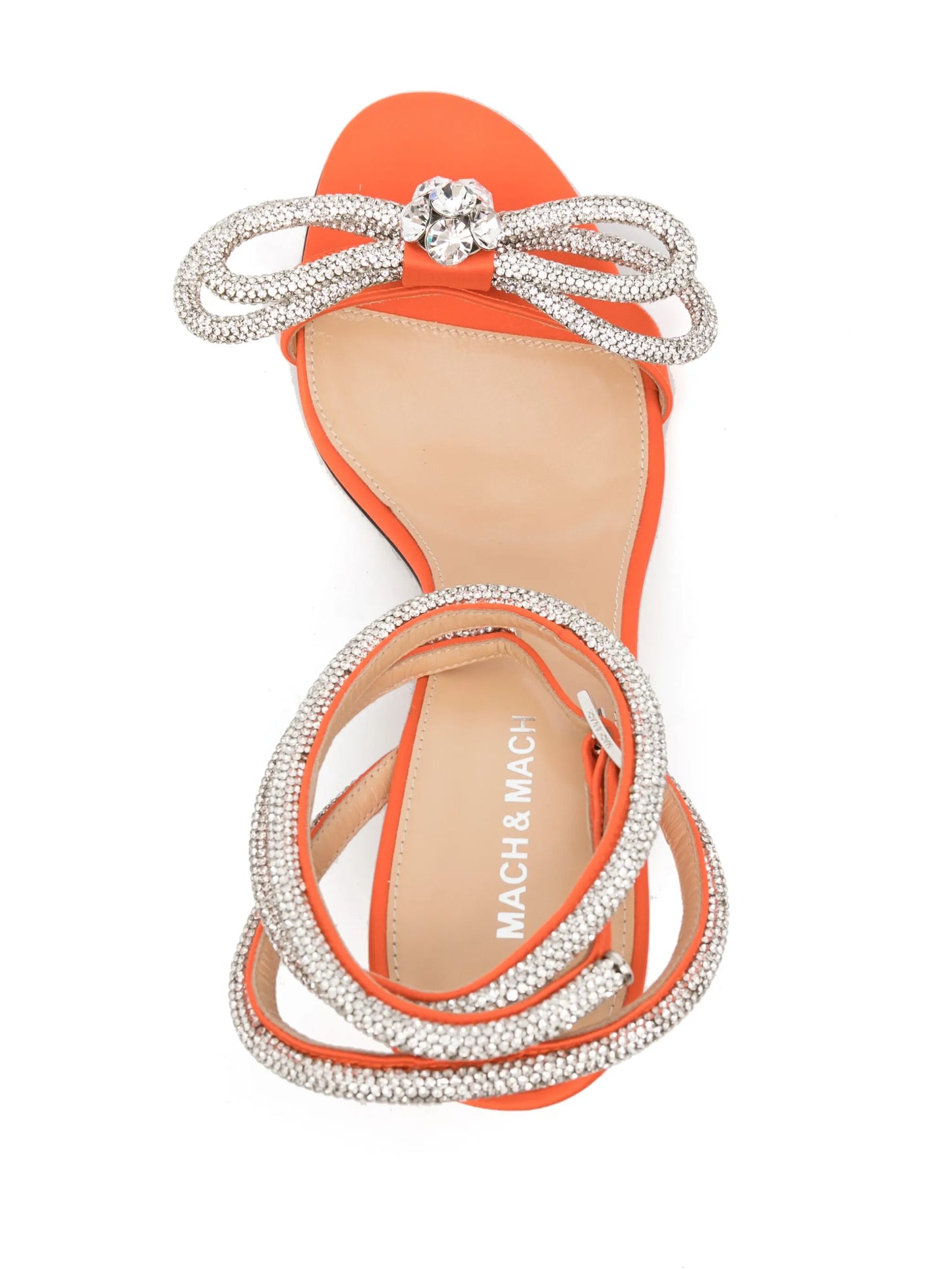Double Bow 95mm crystal-embellished sandals