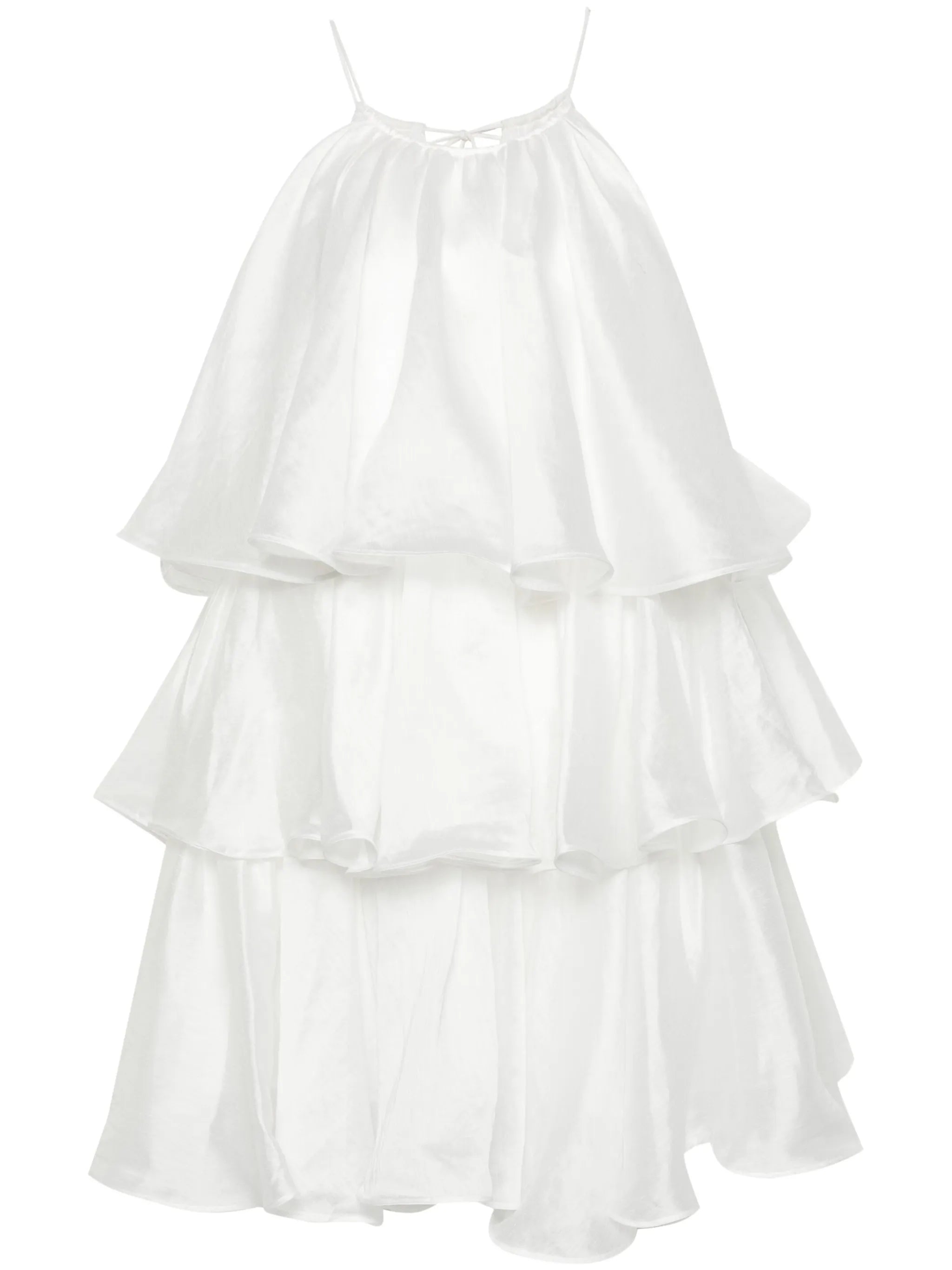 halterneck tiered minidress