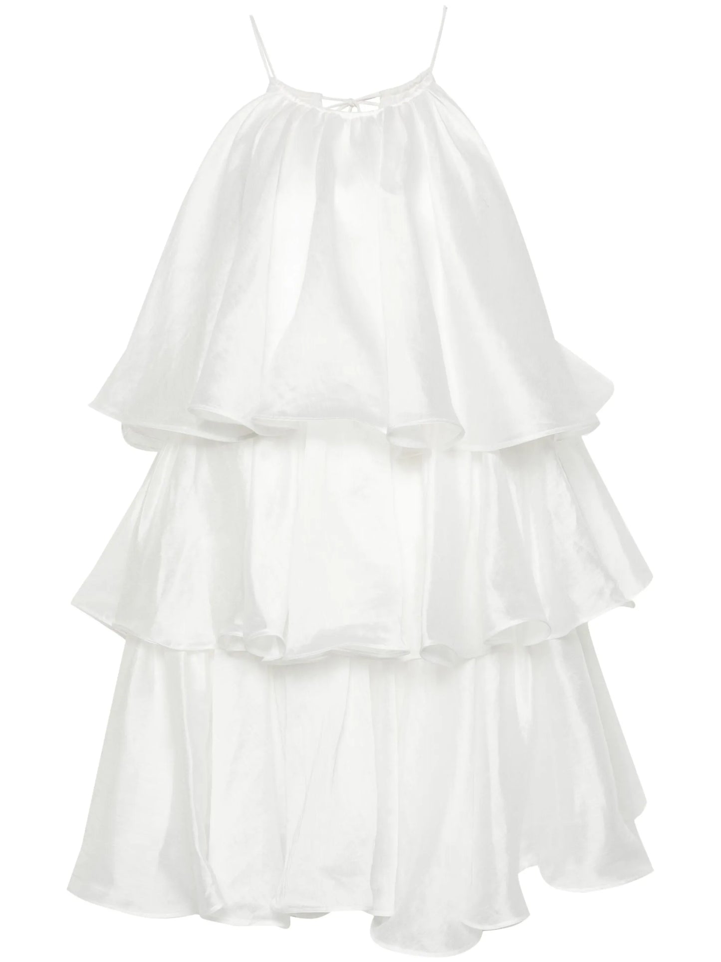 halterneck tiered minidress