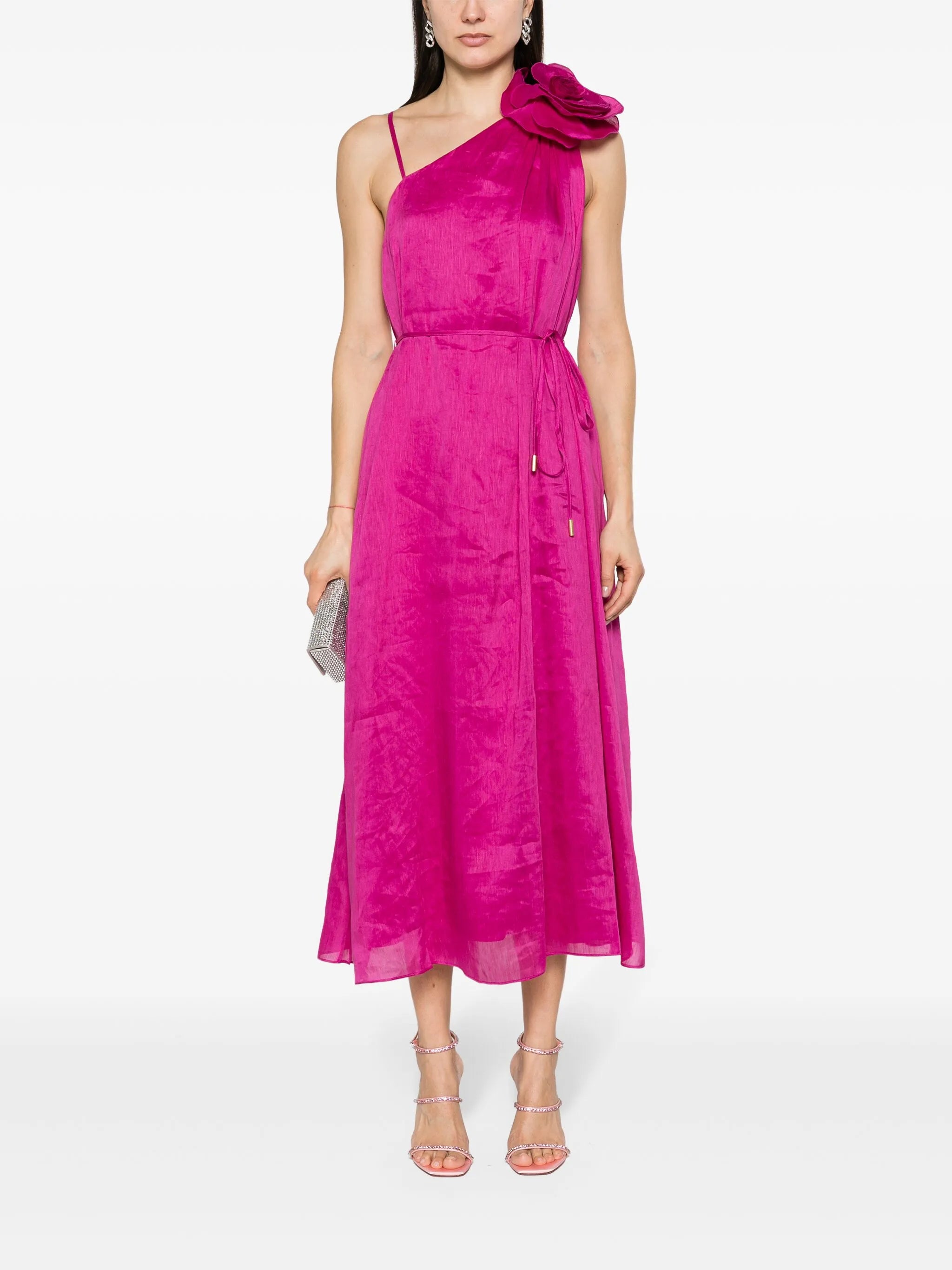 Quintessa floral-appliqué midi dress