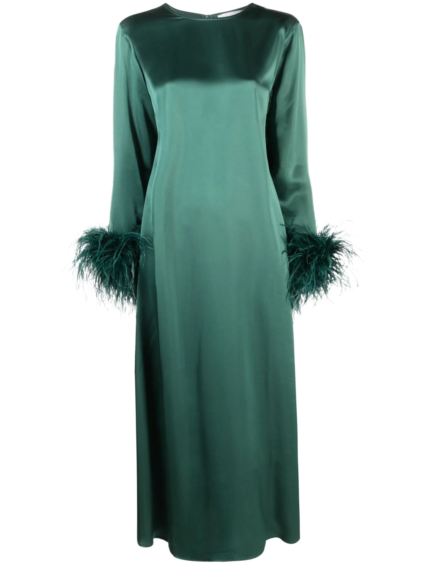 Suzy feather-cuffs maxi dress