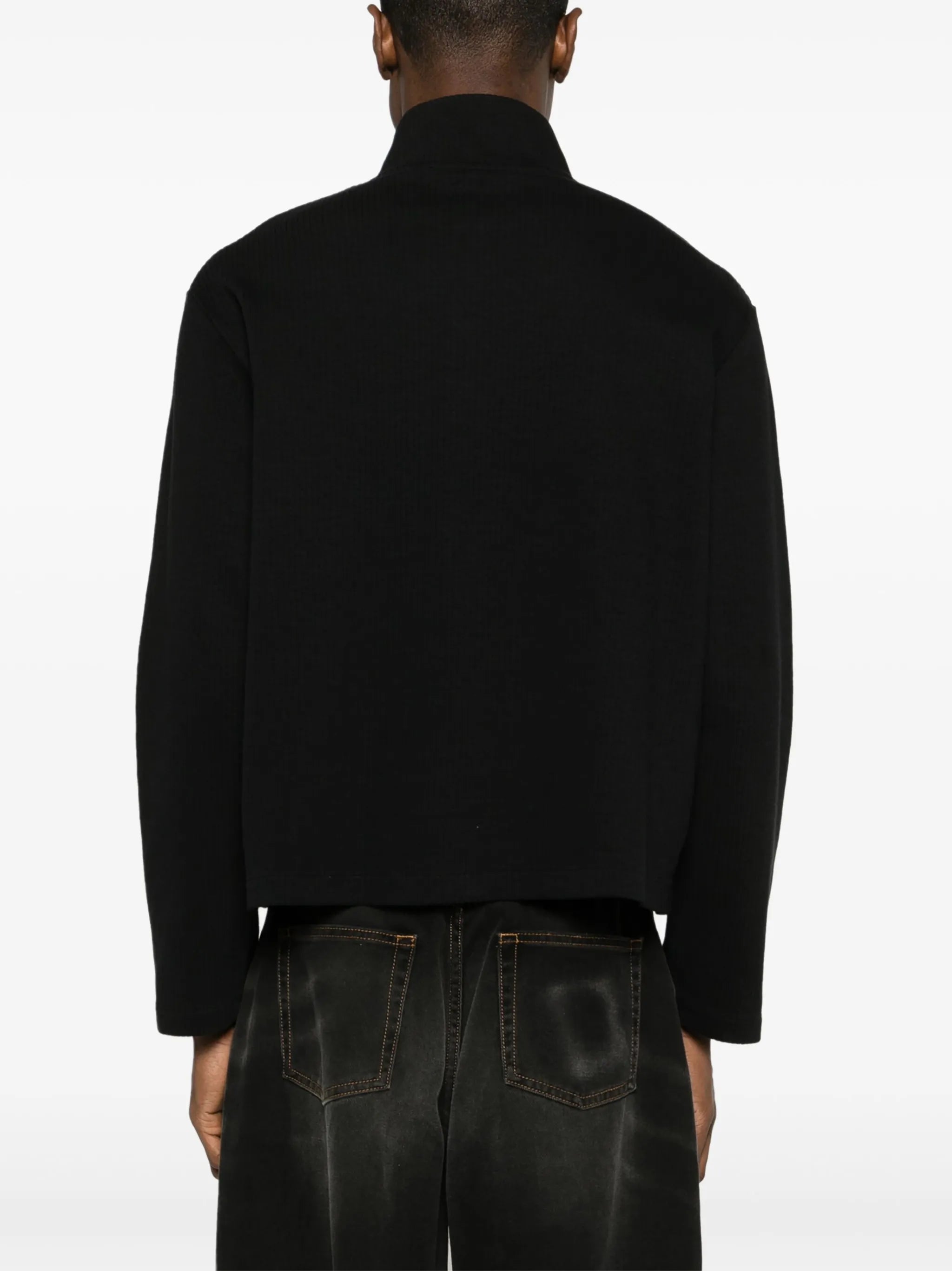 Shrunken ribbed sweatshirt