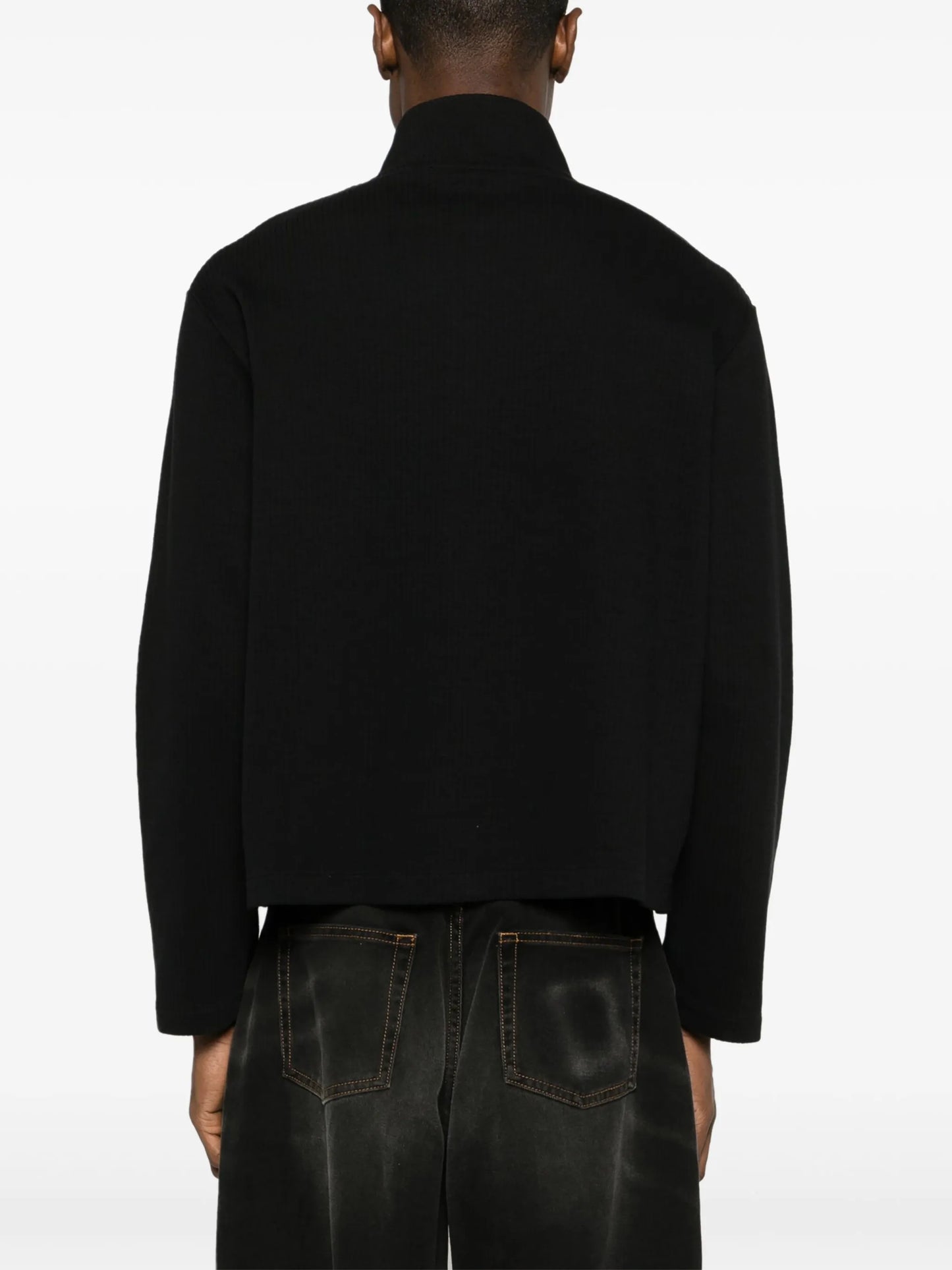 Shrunken ribbed sweatshirt