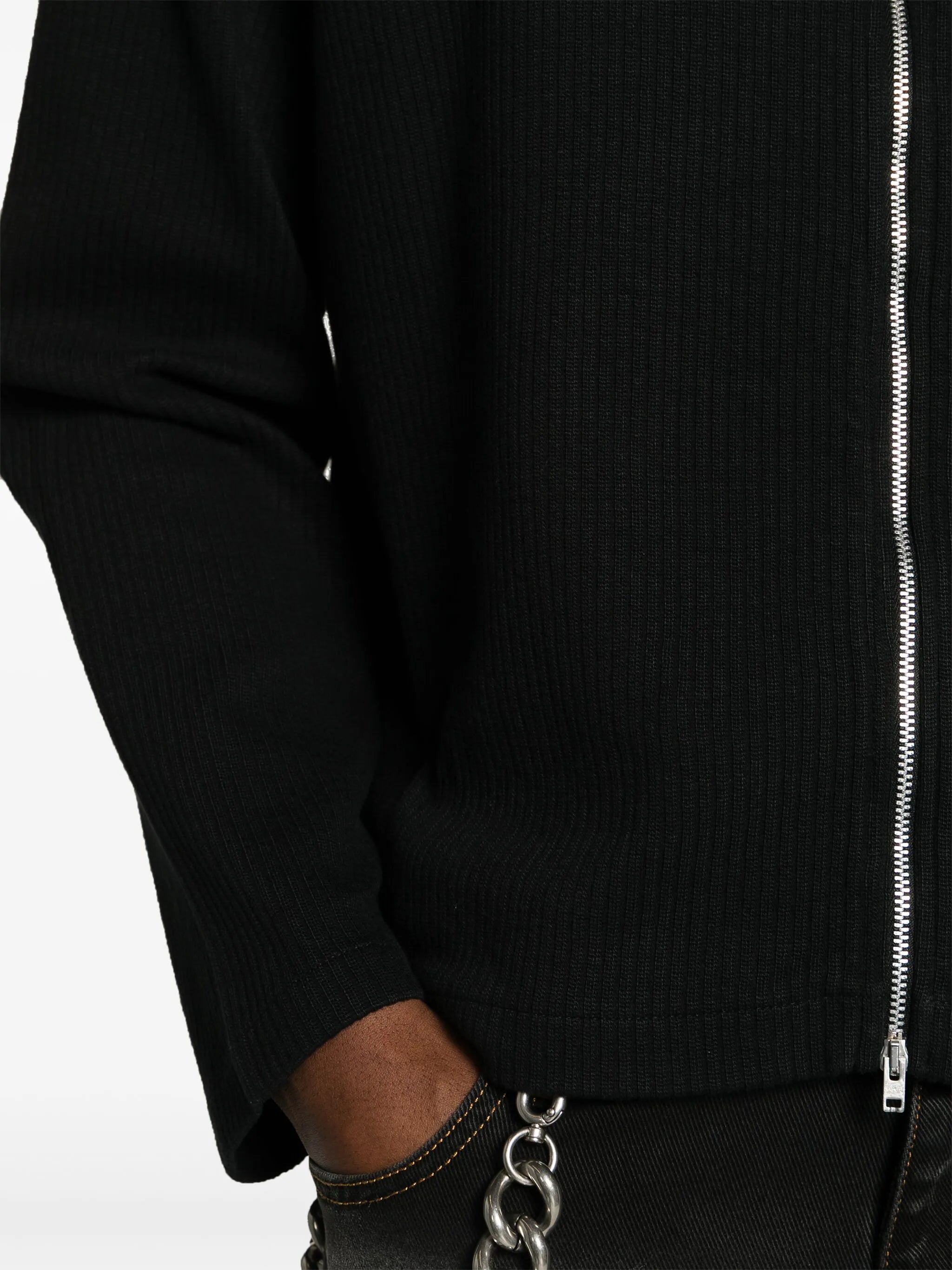 Shrunken ribbed sweatshirt