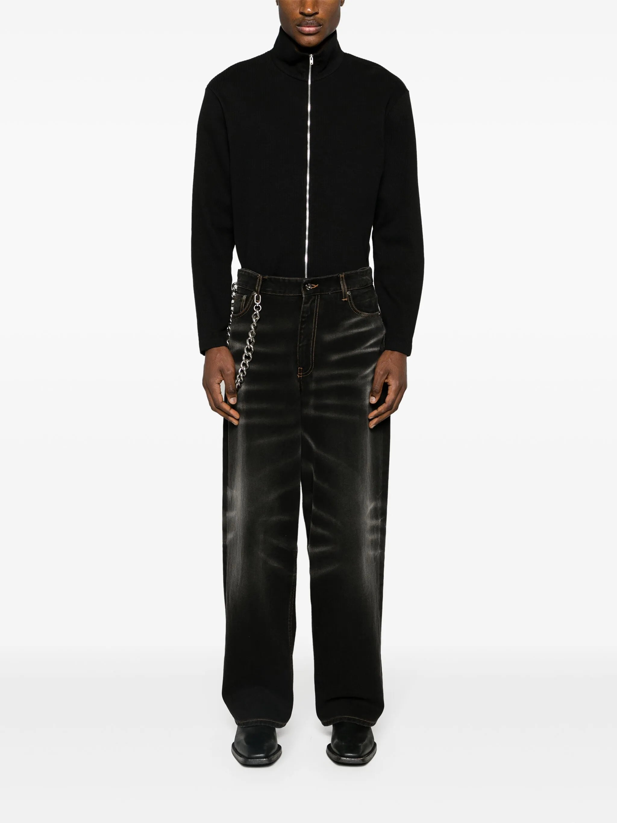 Shrunken ribbed sweatshirt