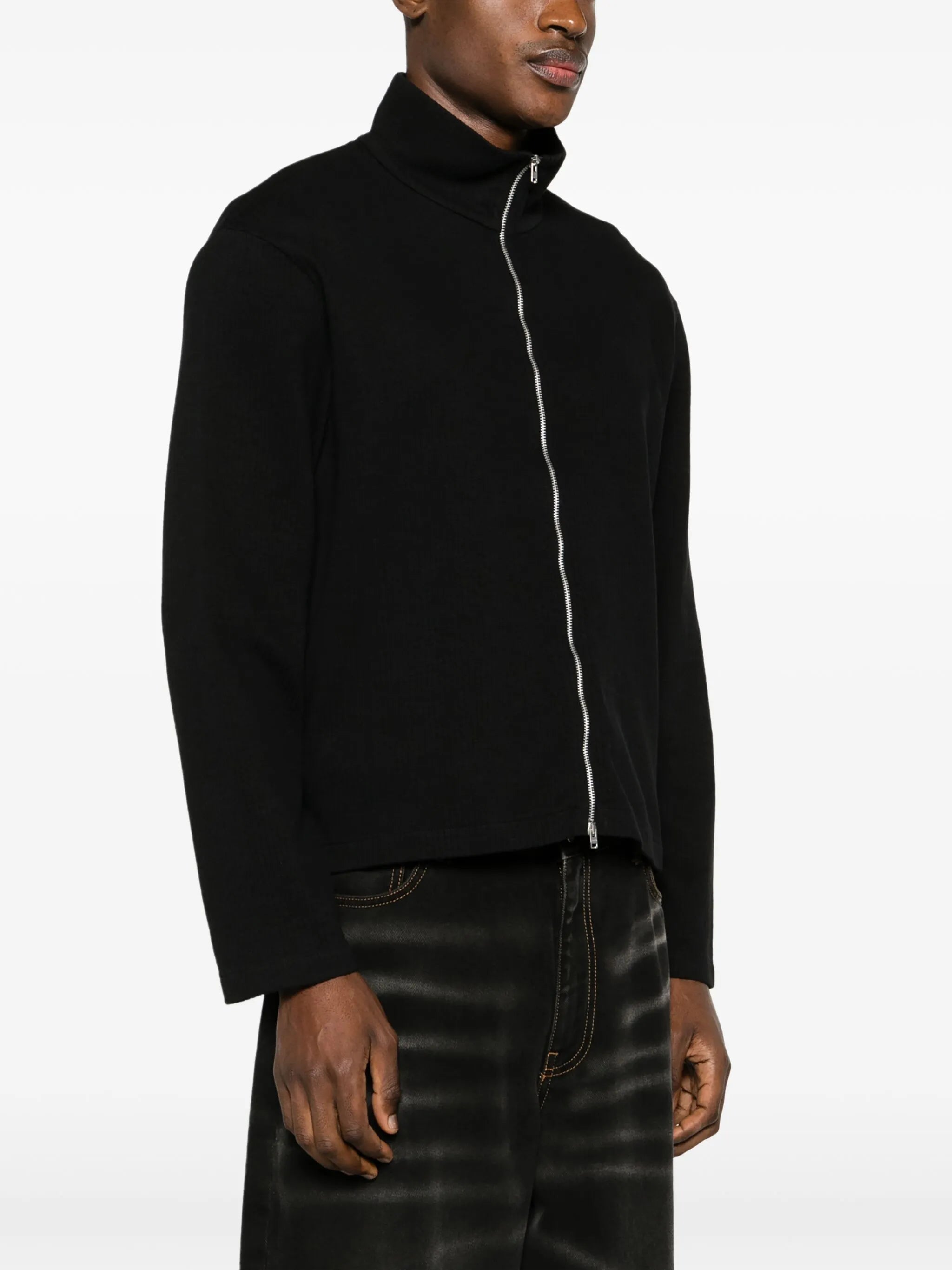 Shrunken ribbed sweatshirt
