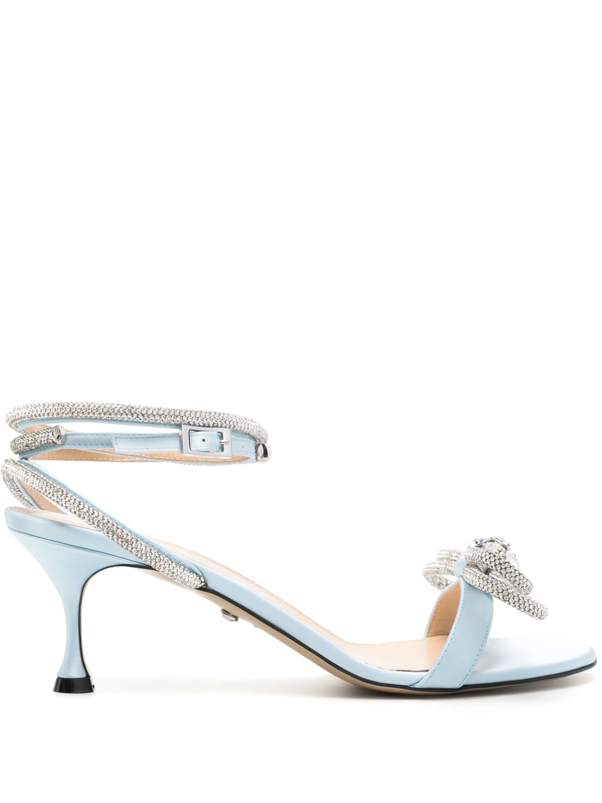 Double Bow 65mm crystal-embellished sandals