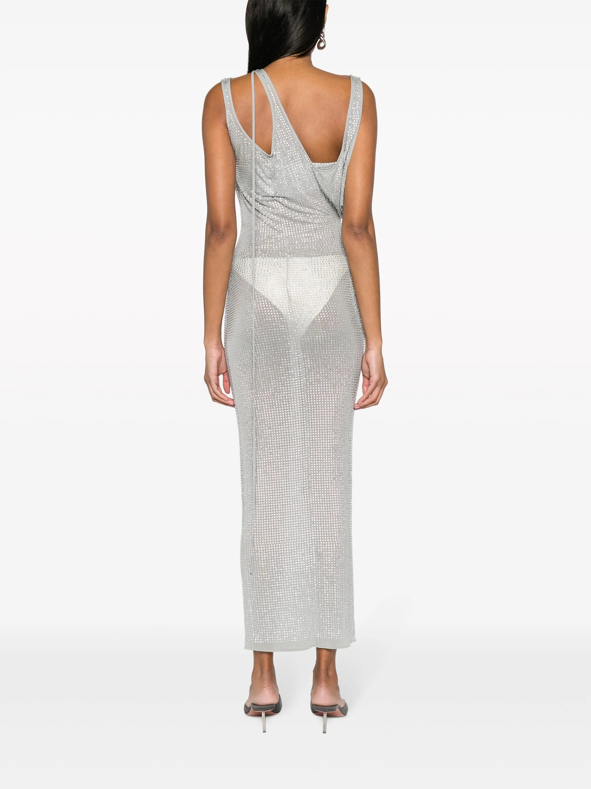 crystal-embellished semi-sheer dress