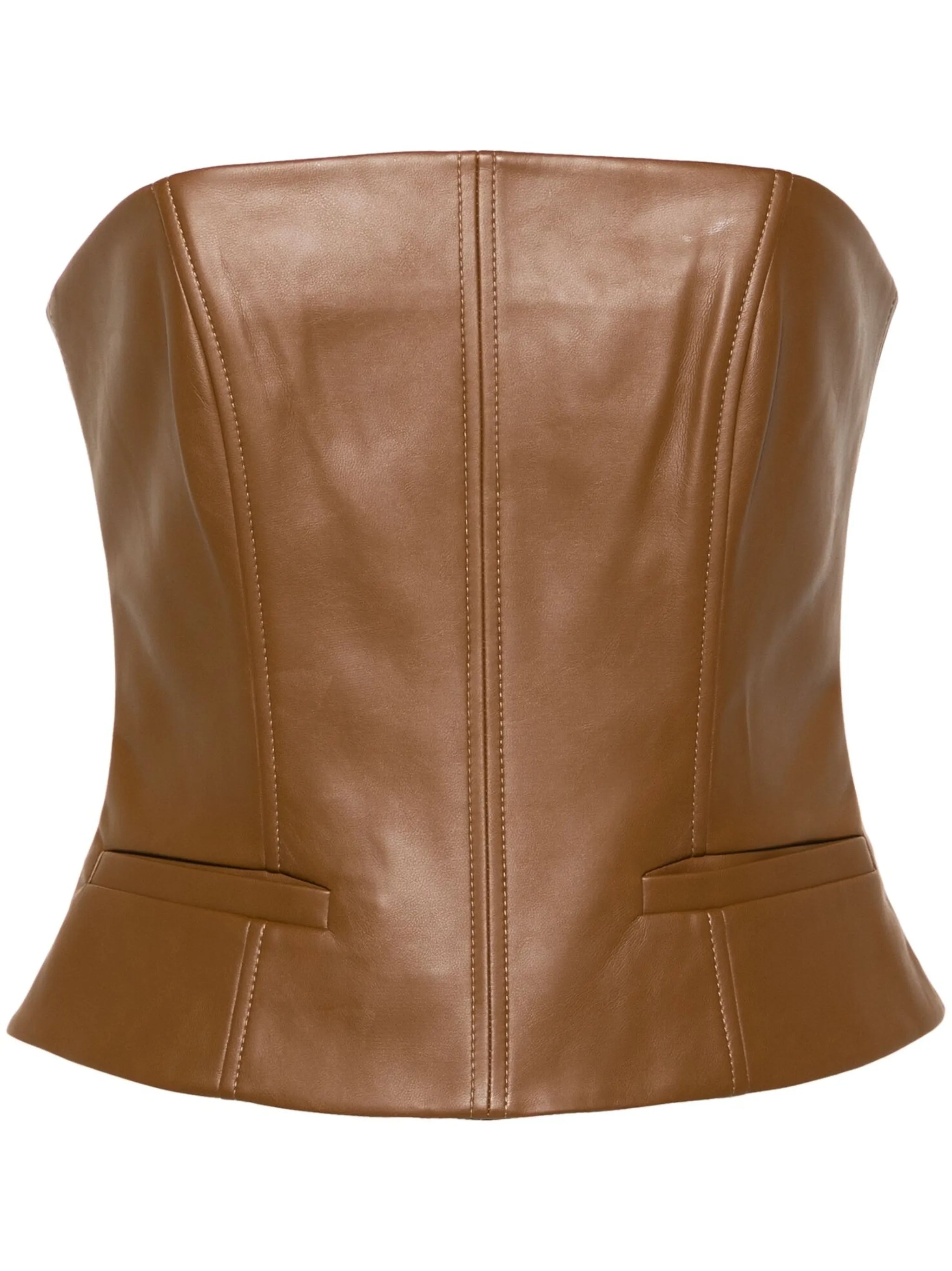 Uro faux-leather bandeau top