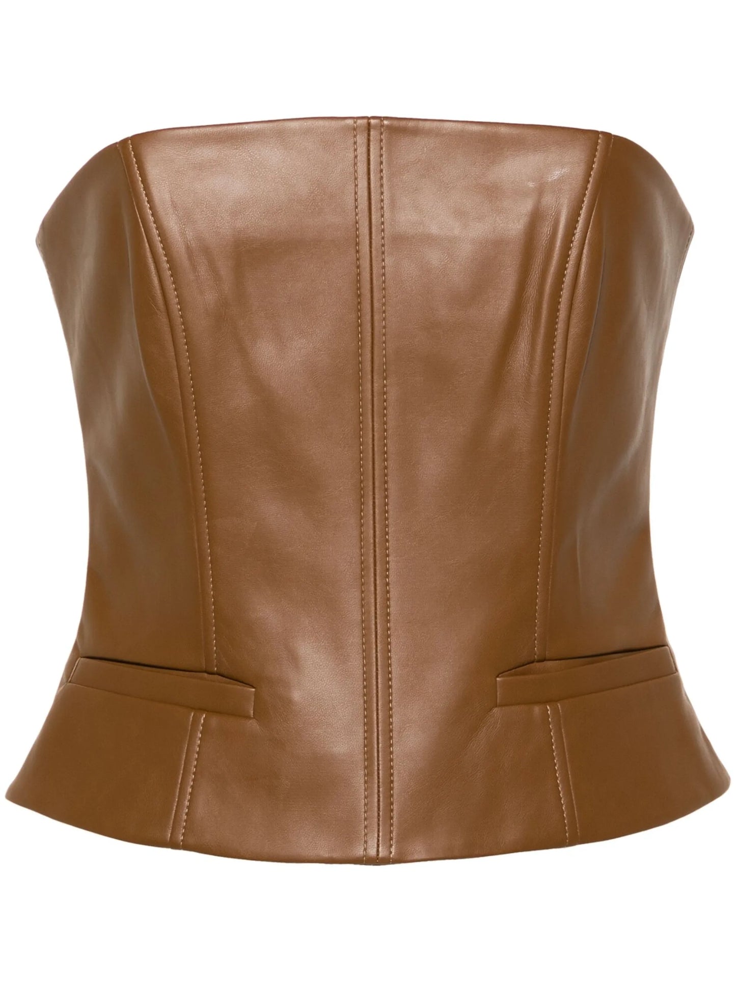 Uro faux-leather bandeau top