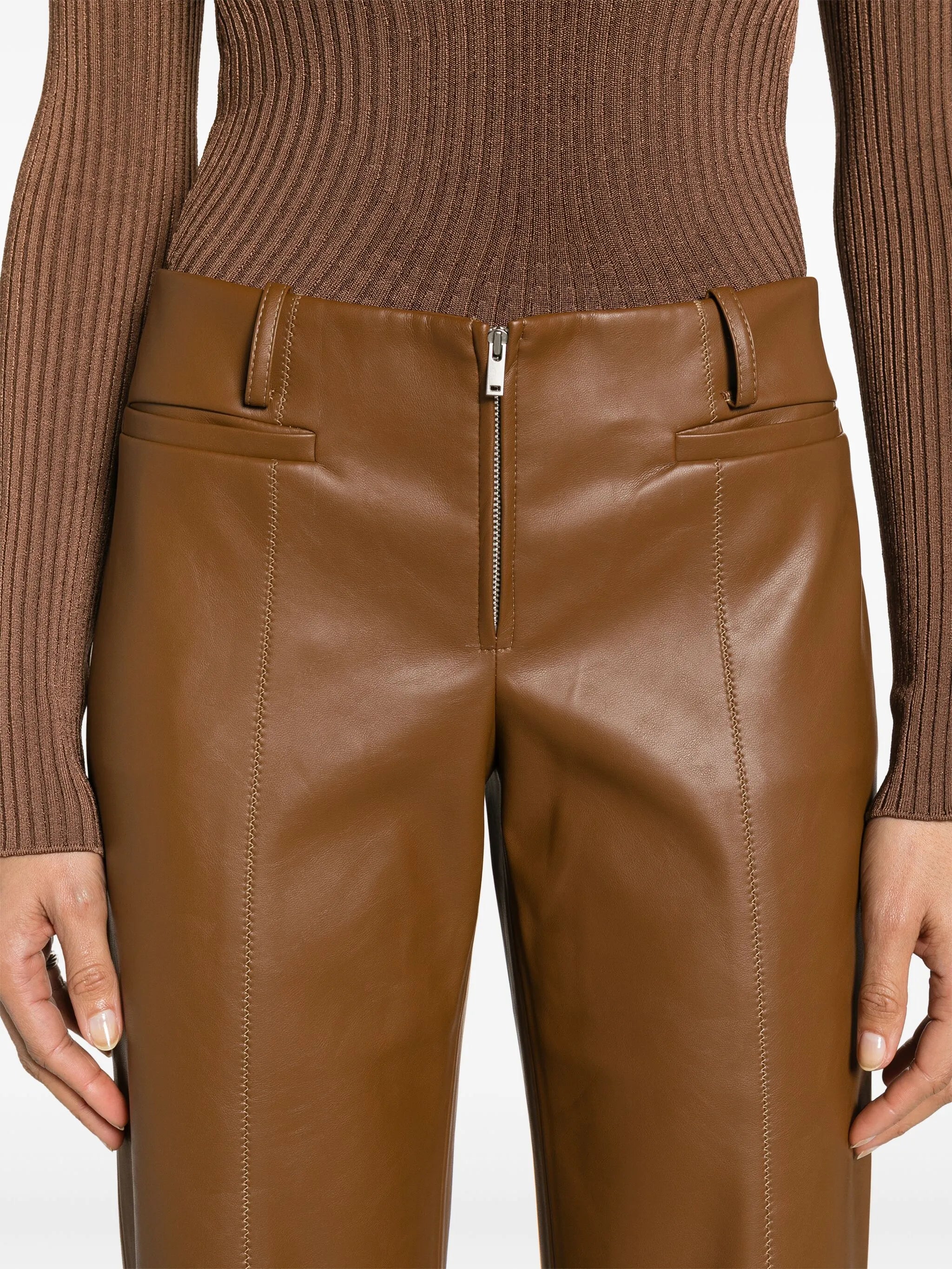 Cida faux-leather trousers