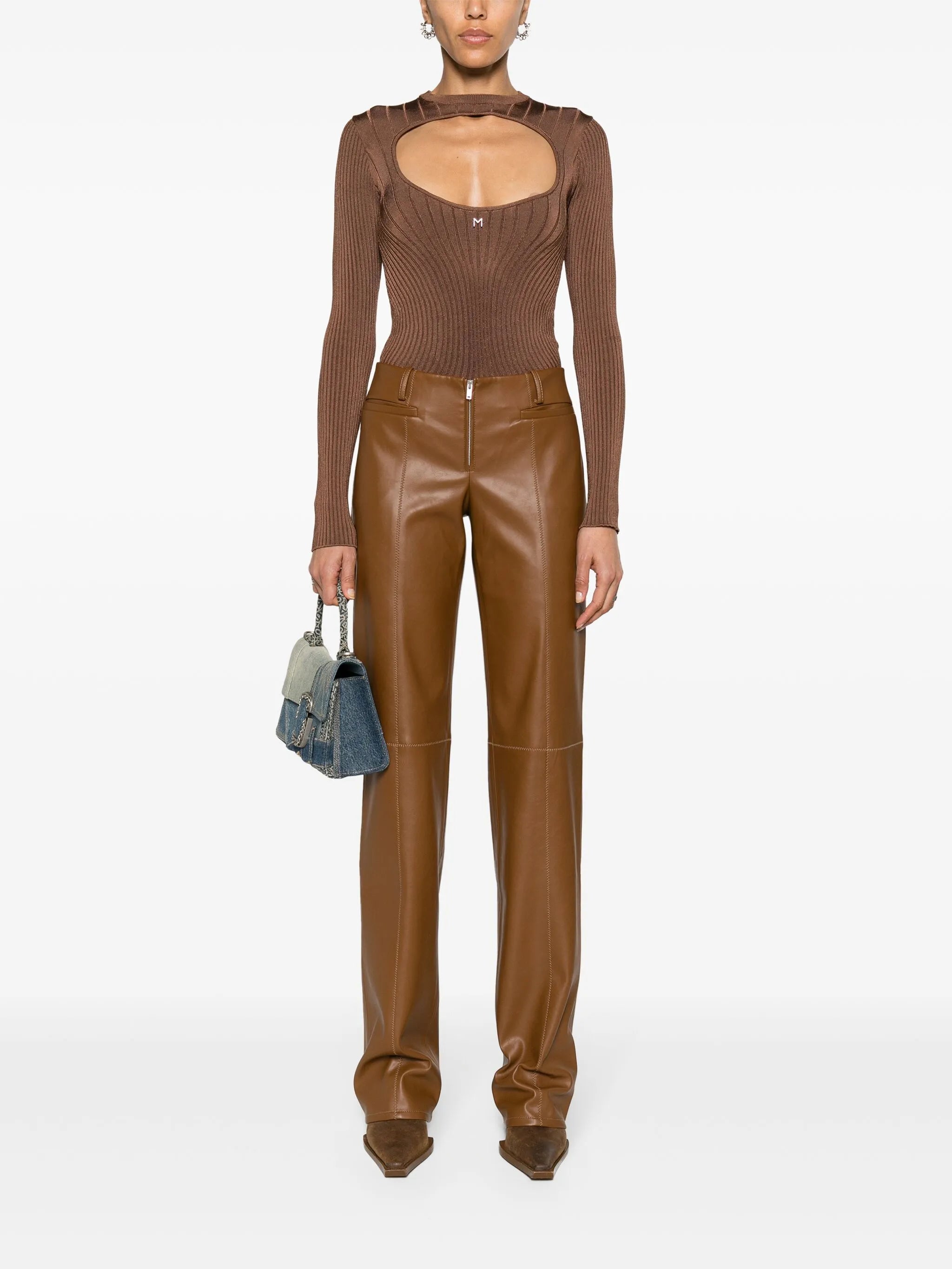 Cida faux-leather trousers