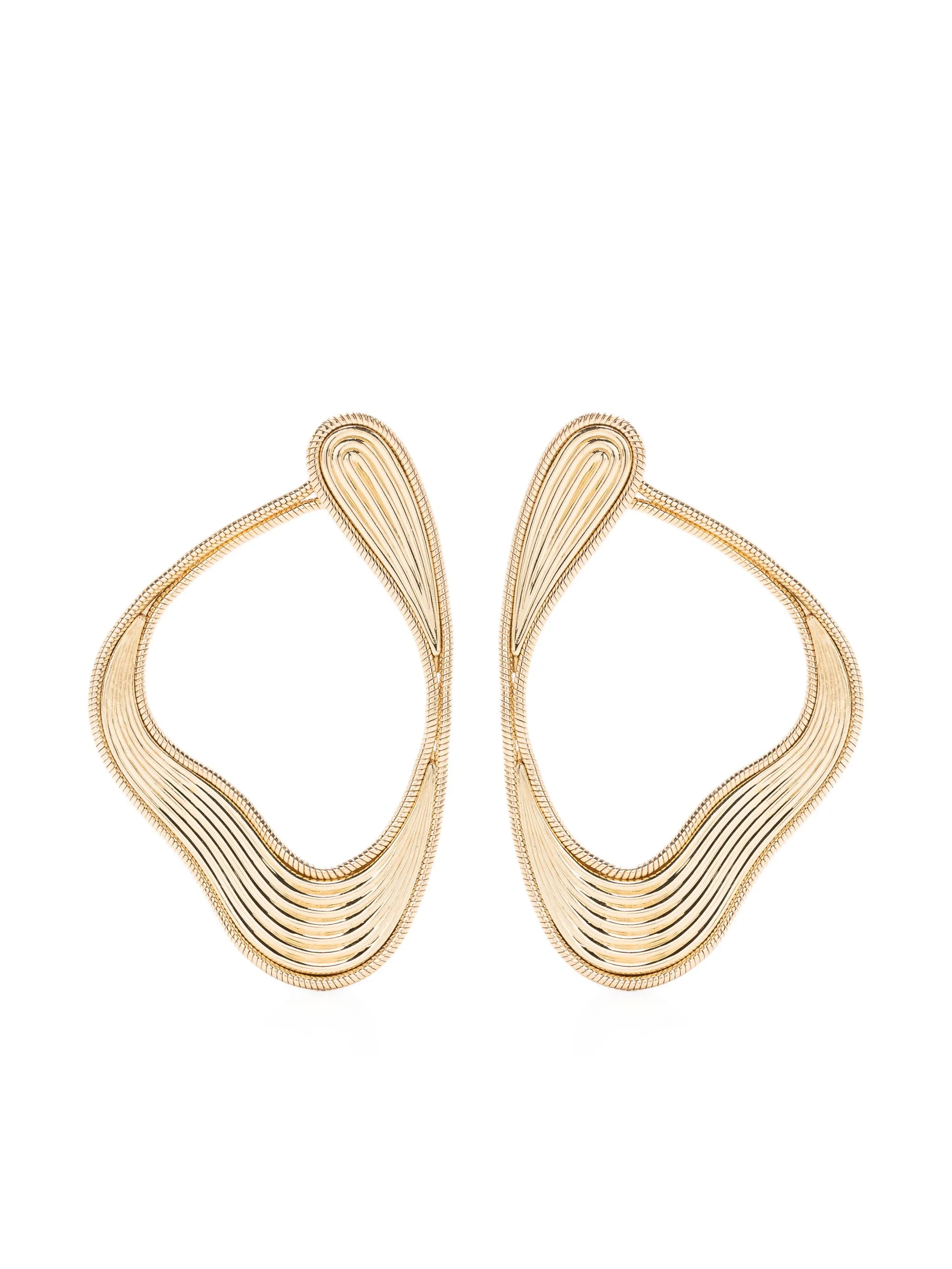 18kt yellow gold Stream Lines drop earrings