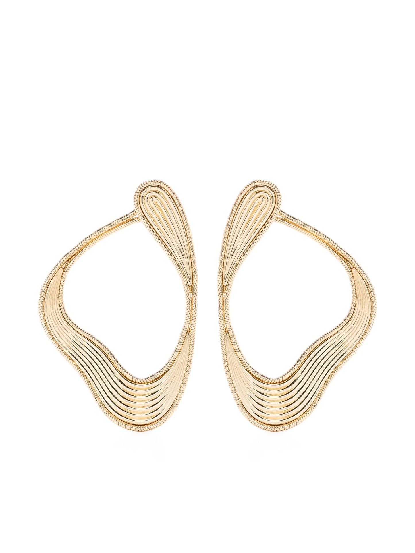 18kt yellow gold Stream Lines drop earrings