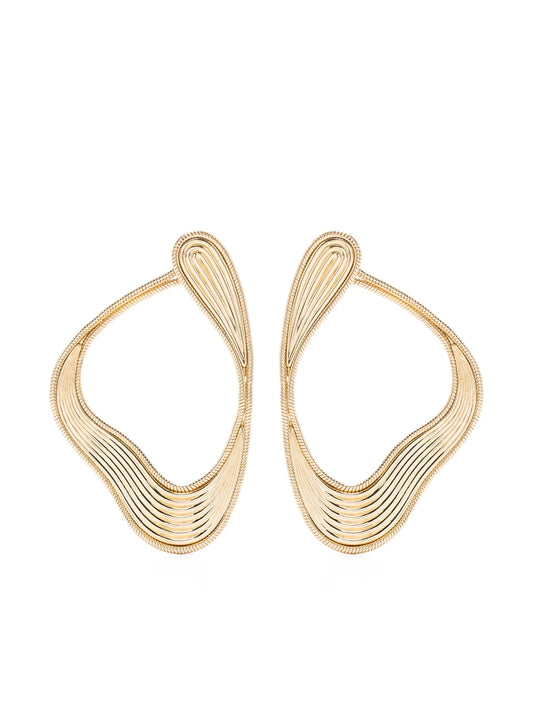 18kt yellow gold Stream Lines drop earrings