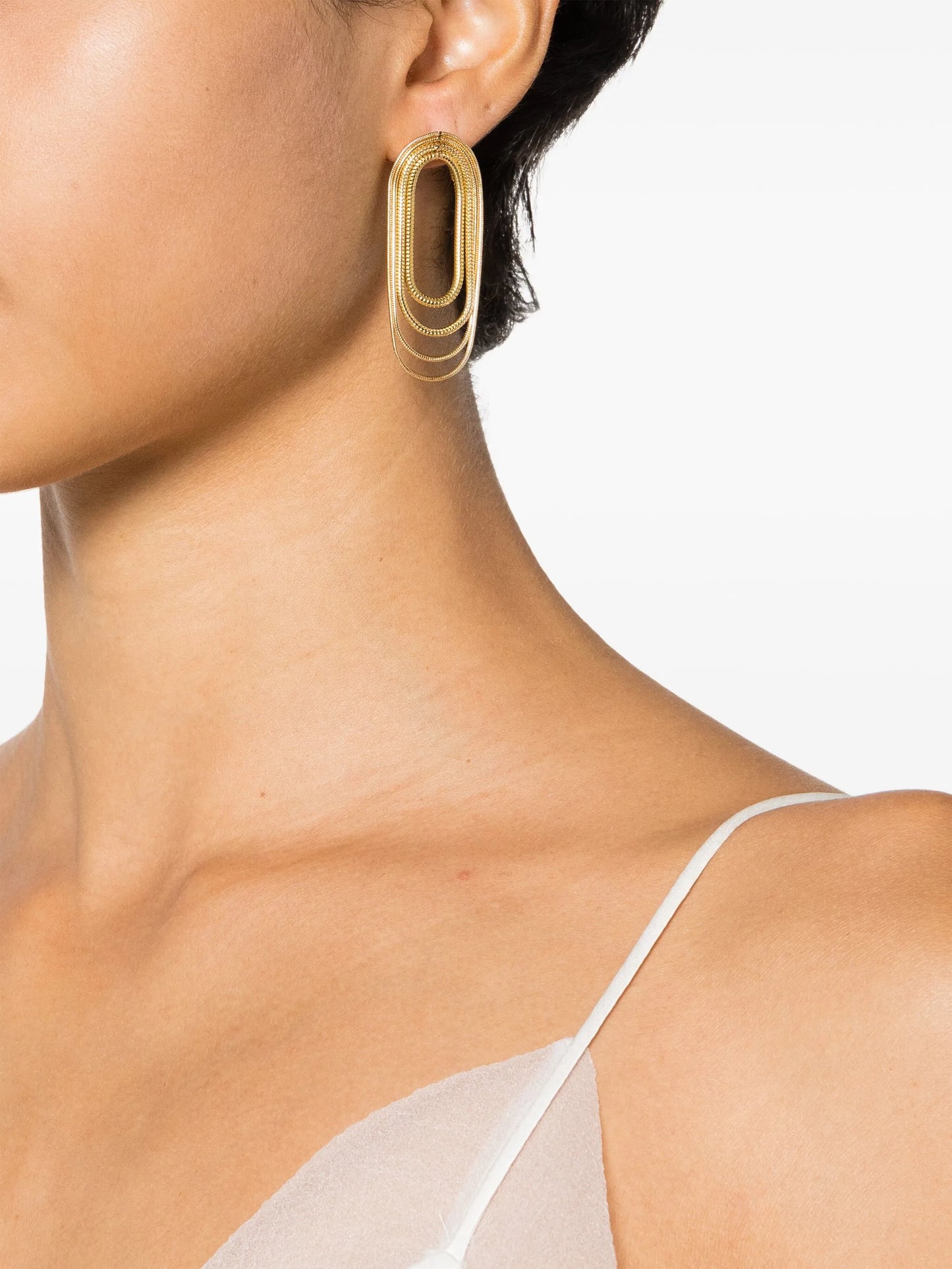 18k yellow gold Multi Chain earrings