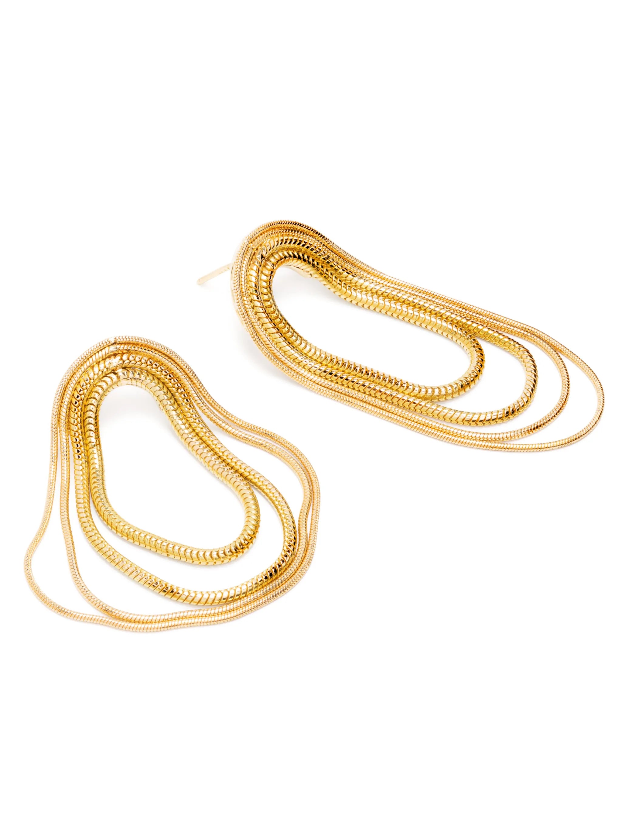 18k yellow gold Multi Chain earrings