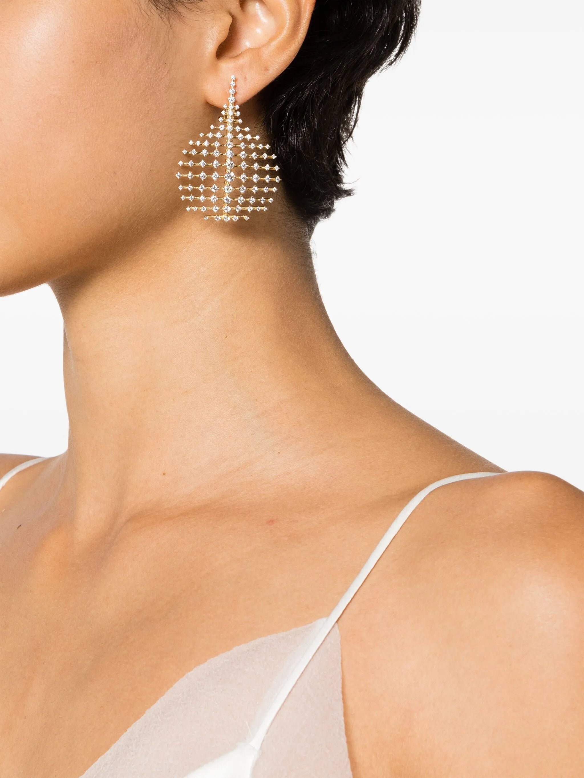 18kt yellow-gold small Disco diamond earrings
