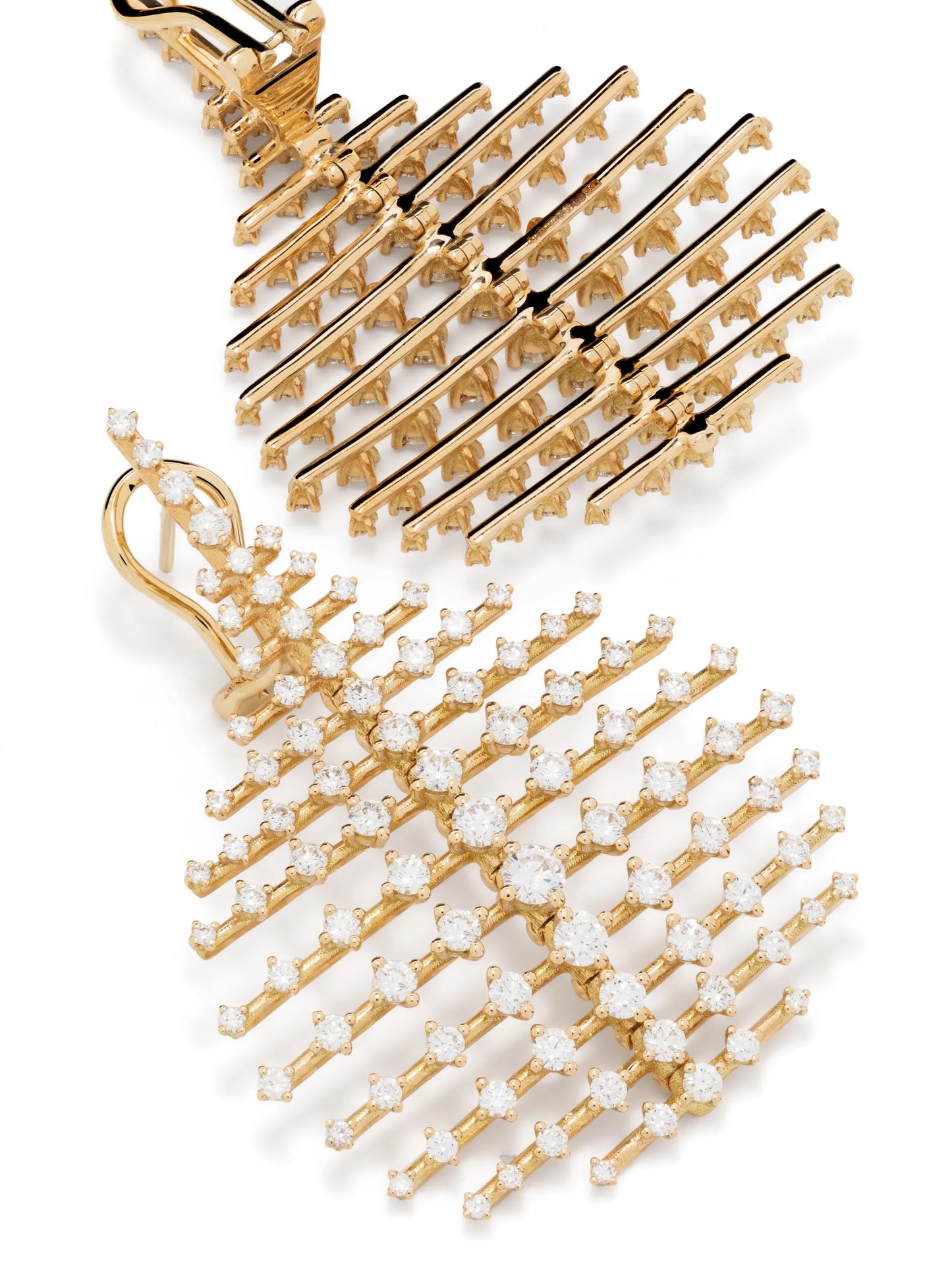 18kt yellow-gold small Disco diamond earrings