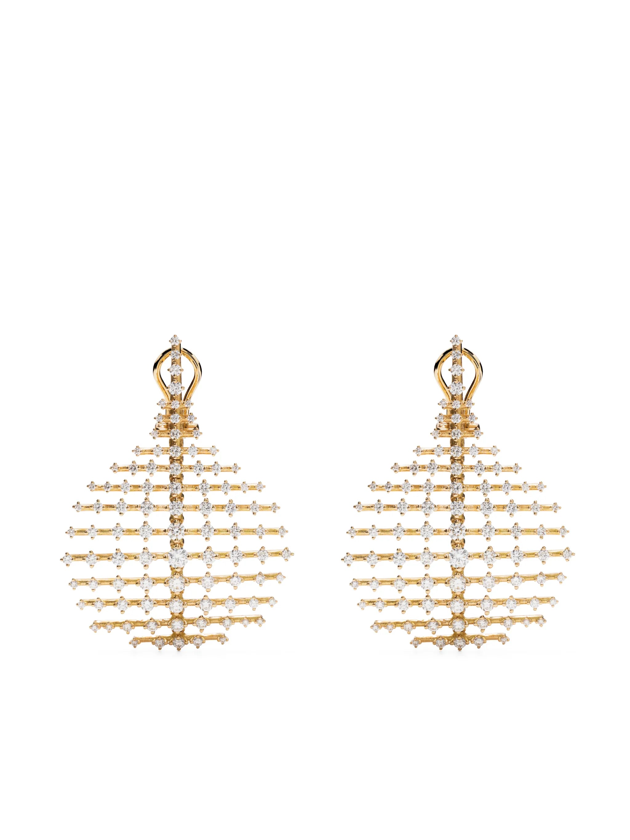 18kt yellow-gold small Disco diamond earrings