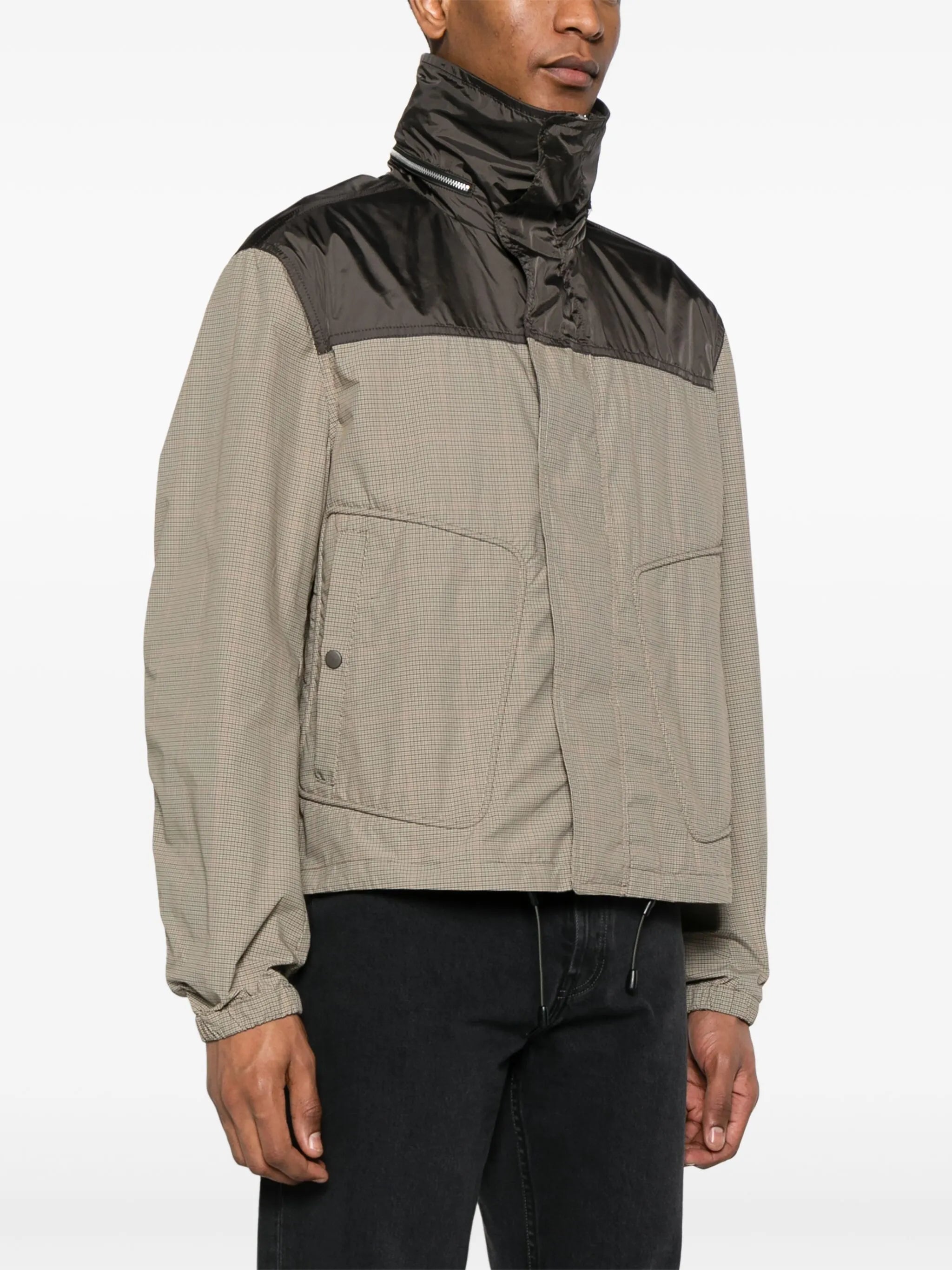 Shigatsu plaid-check hooded jacket