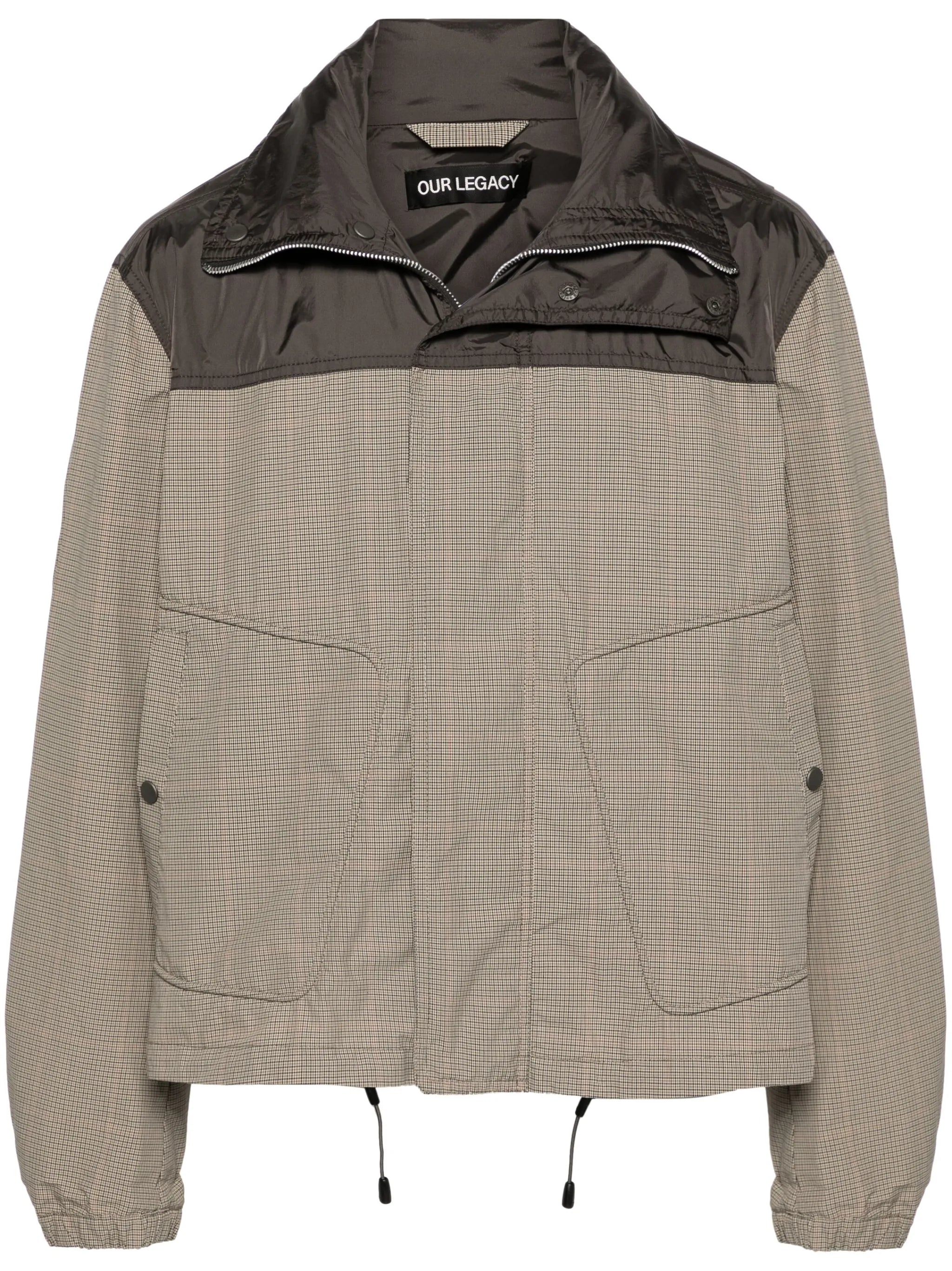 Shigatsu plaid-check hooded jacket