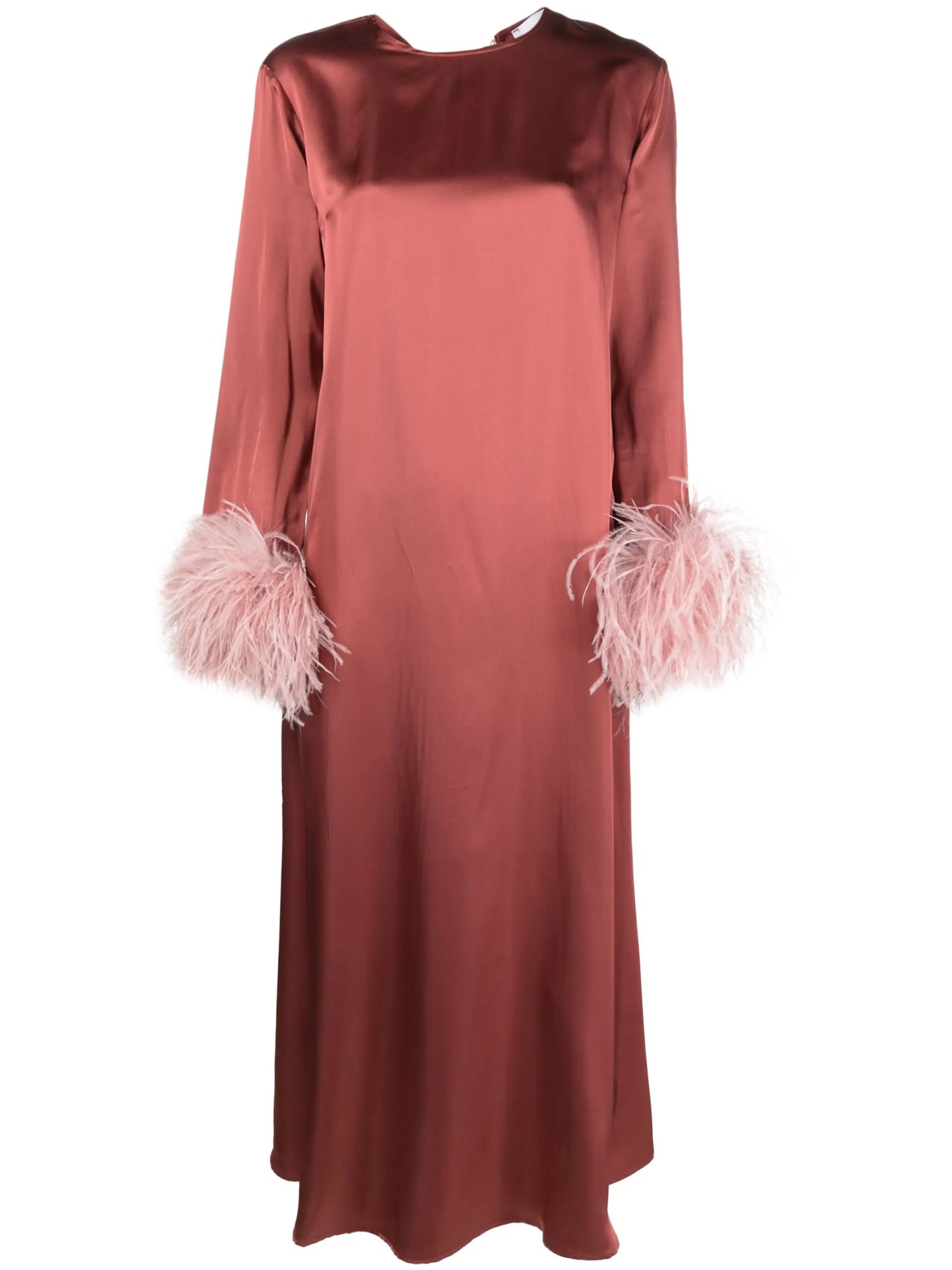 Suzy feather-cuffs maxi dress