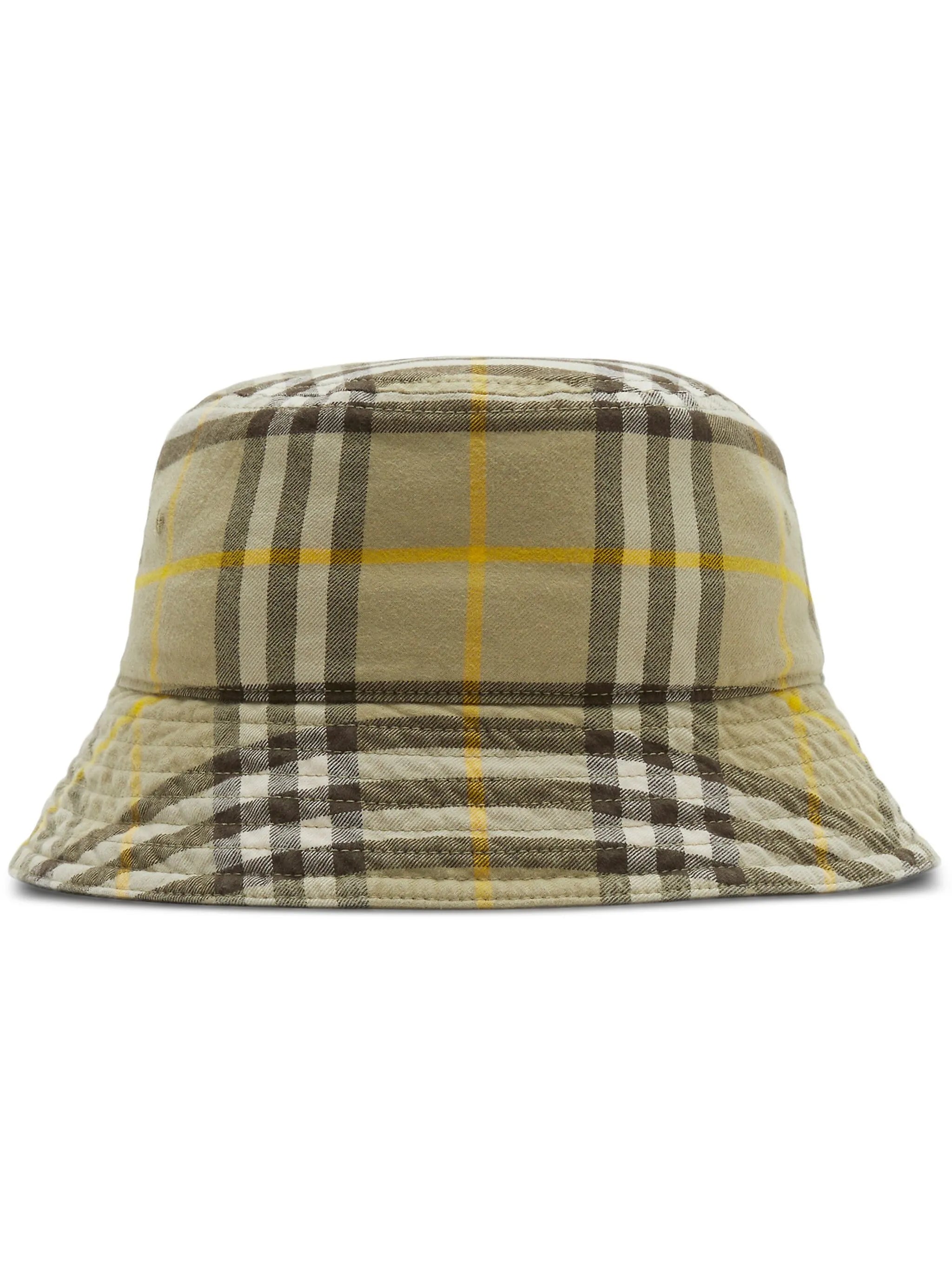 Vintage Check cotton bucket hat