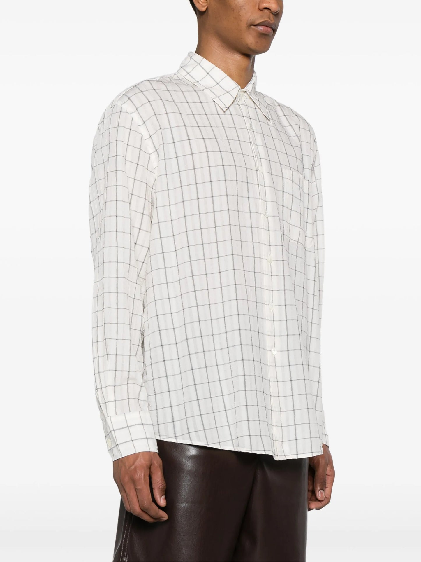 Above checked shirt