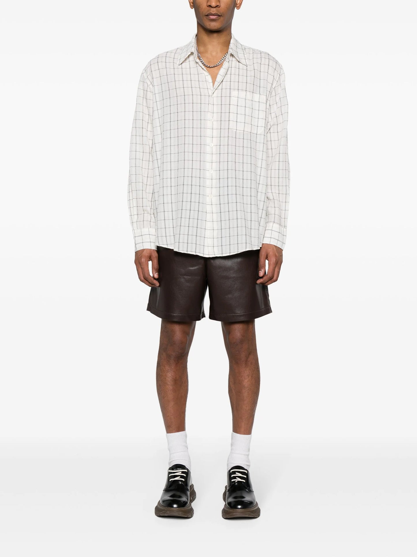 Above checked shirt