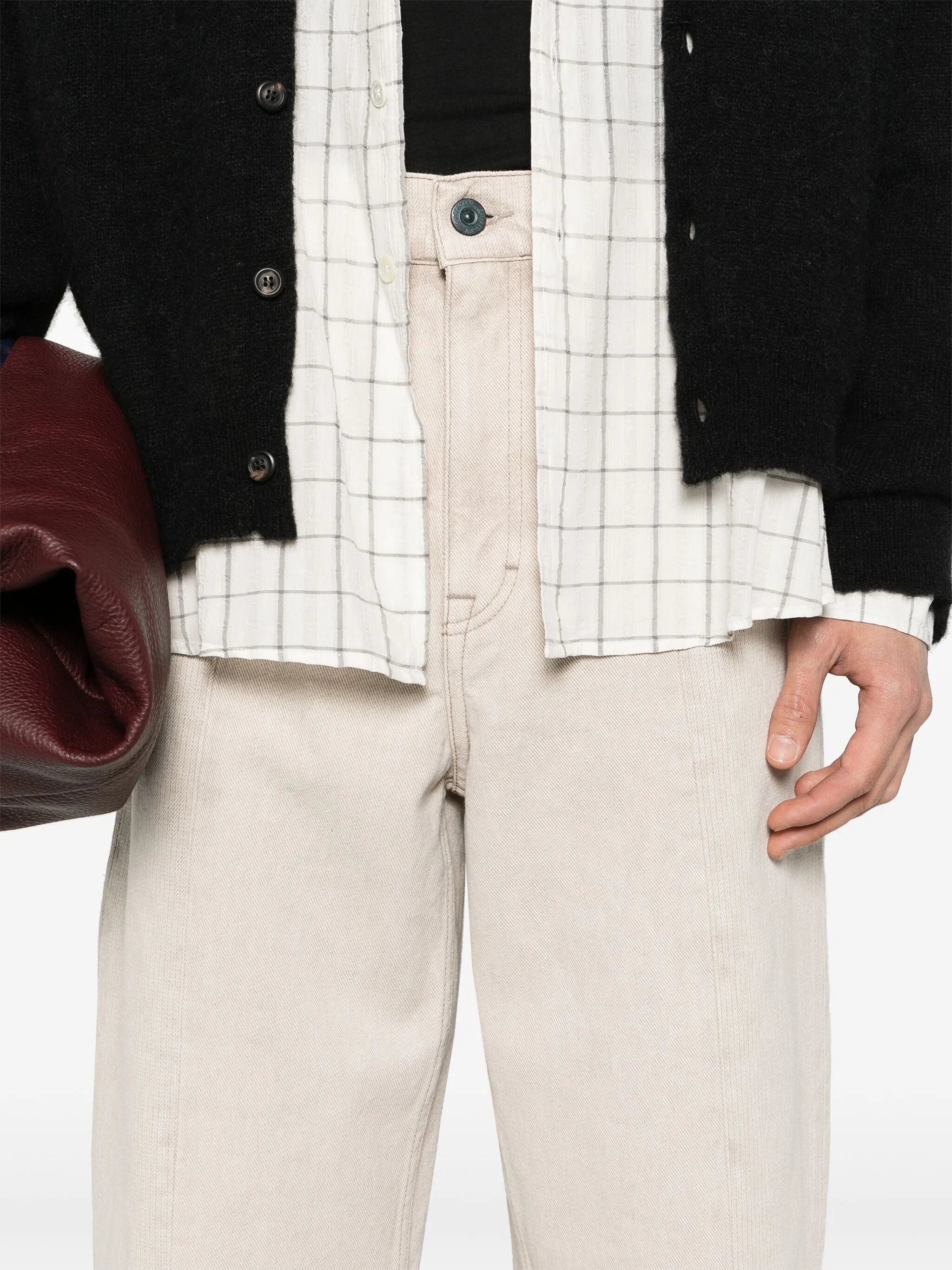 Fatigue high-rise wide-leg jeans