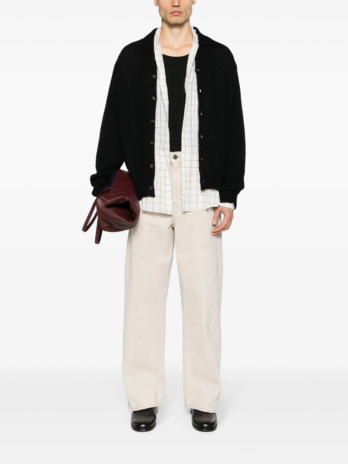 Fatigue high-rise wide-leg jeans