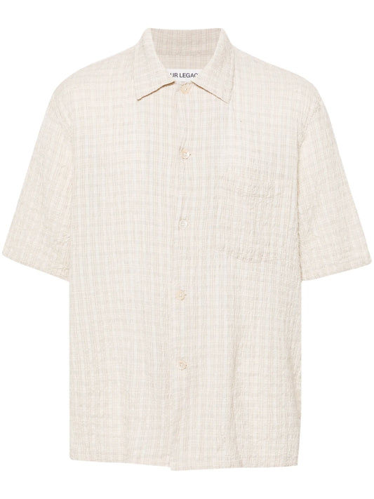 Box seersucker-texture shirt