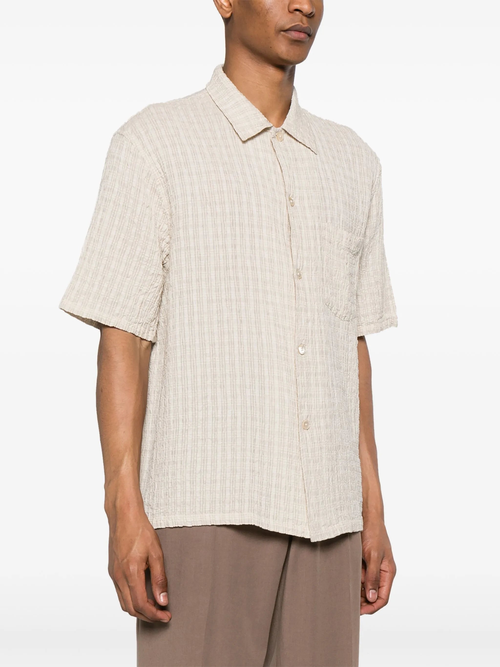 Box seersucker-texture shirt