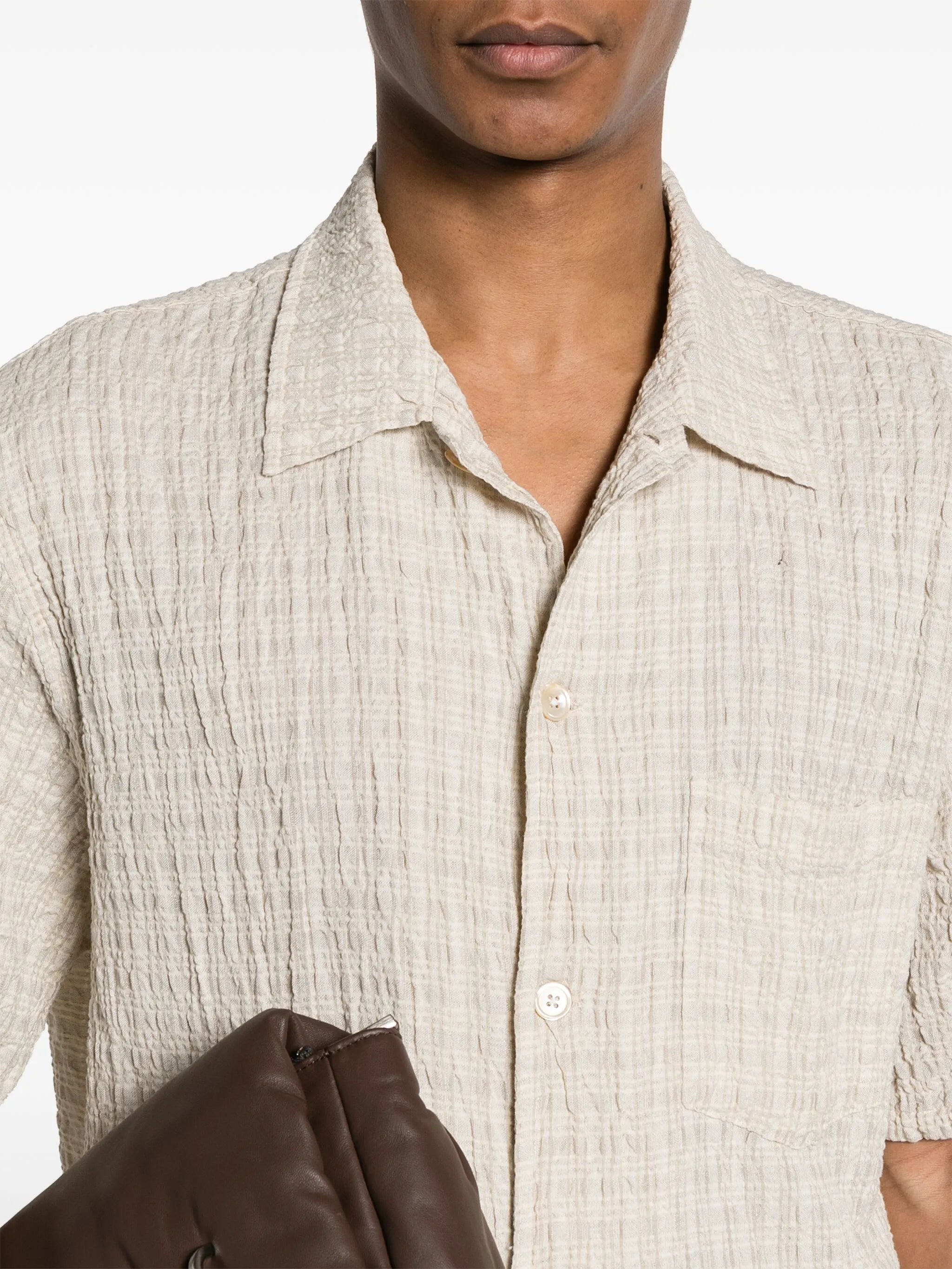 Box seersucker-texture shirt