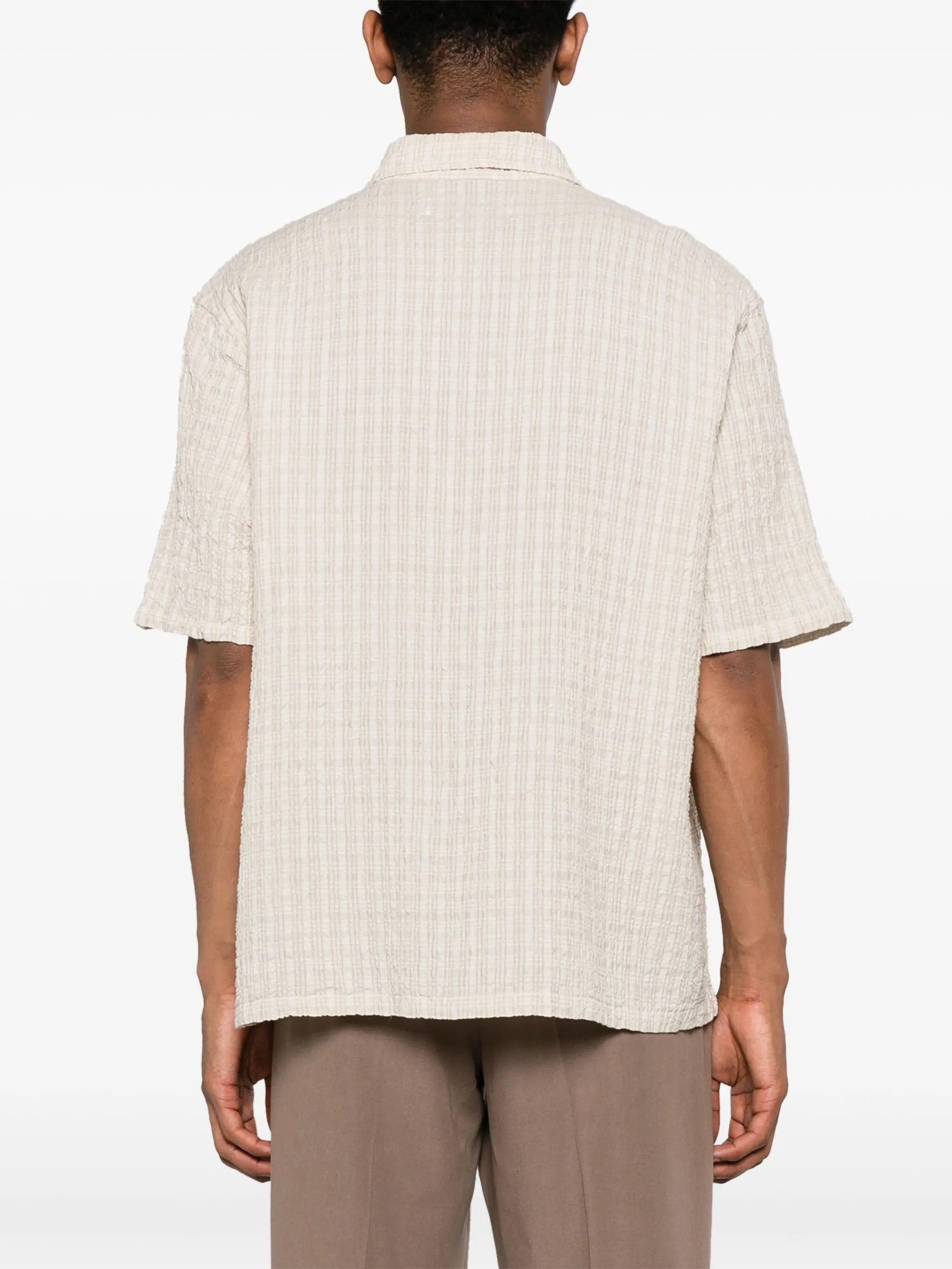 Box seersucker-texture shirt