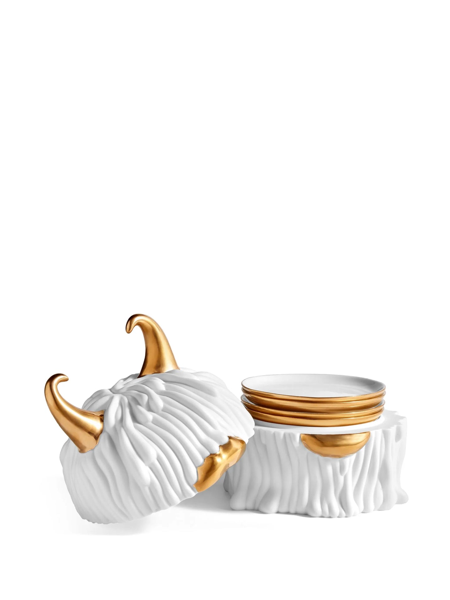 Haas Lynda porcelain box and plates (set of four)