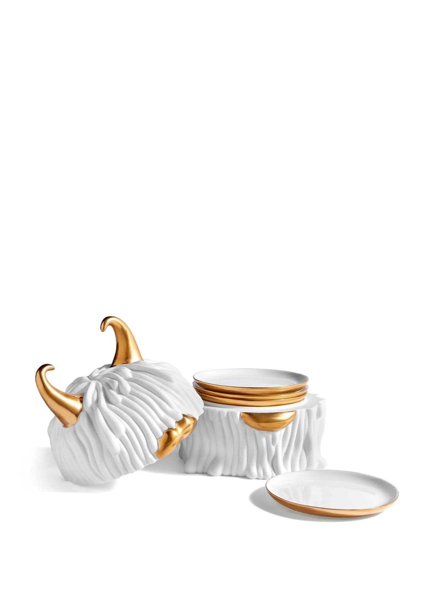 Haas Lynda porcelain box and plates (set of four)