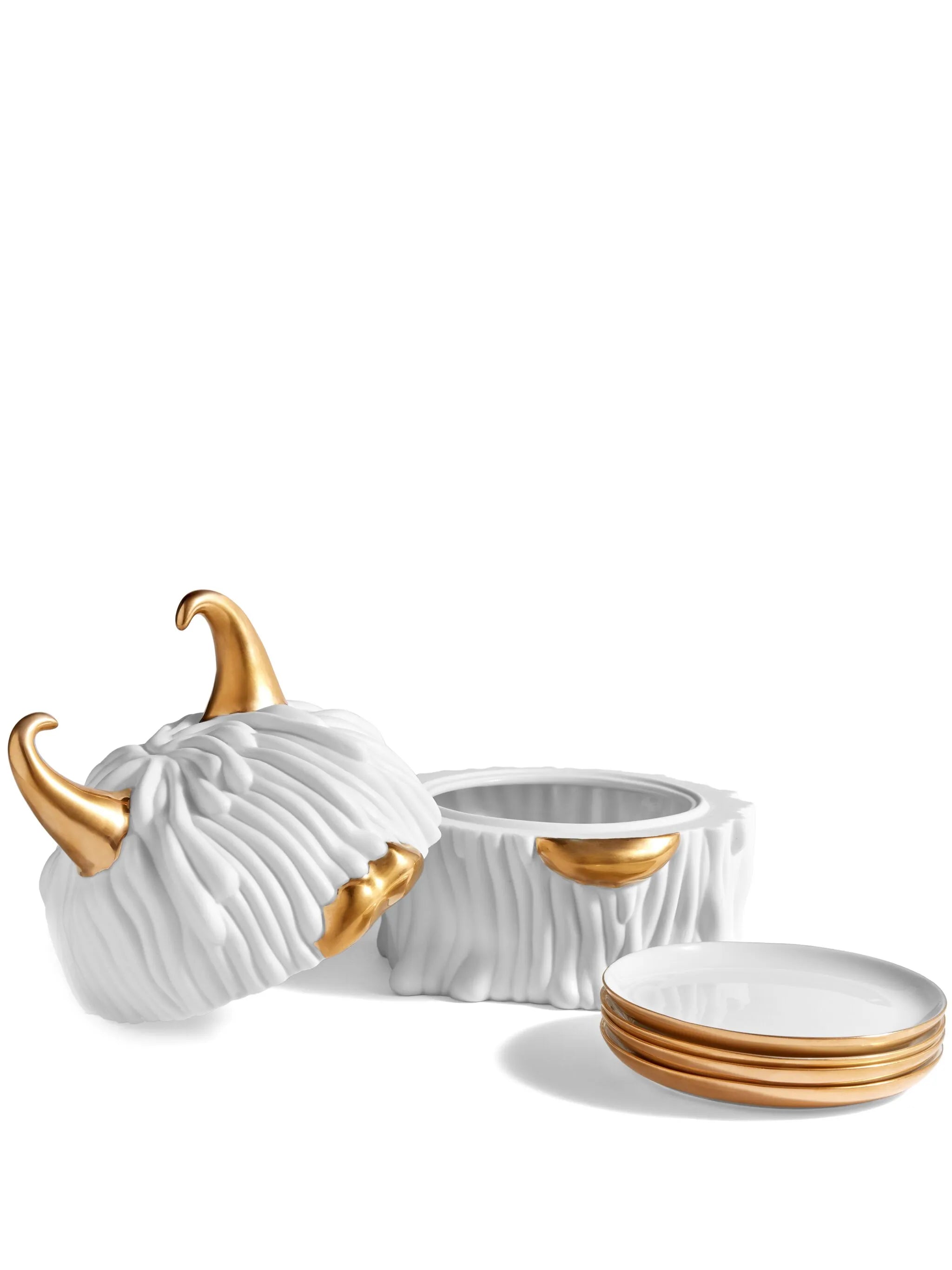 Haas Lynda porcelain box and plates (set of four)