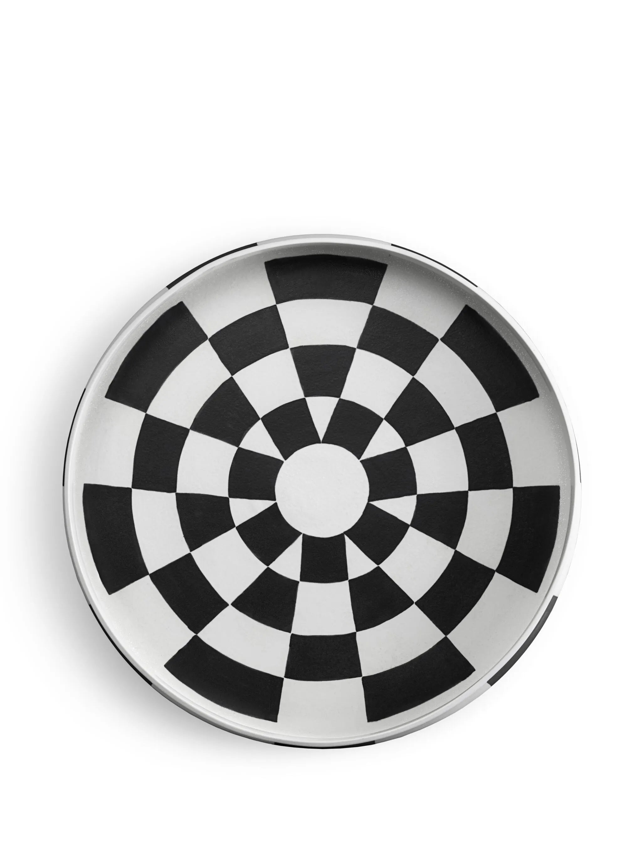 Damier porcelain round platter (42cm)
