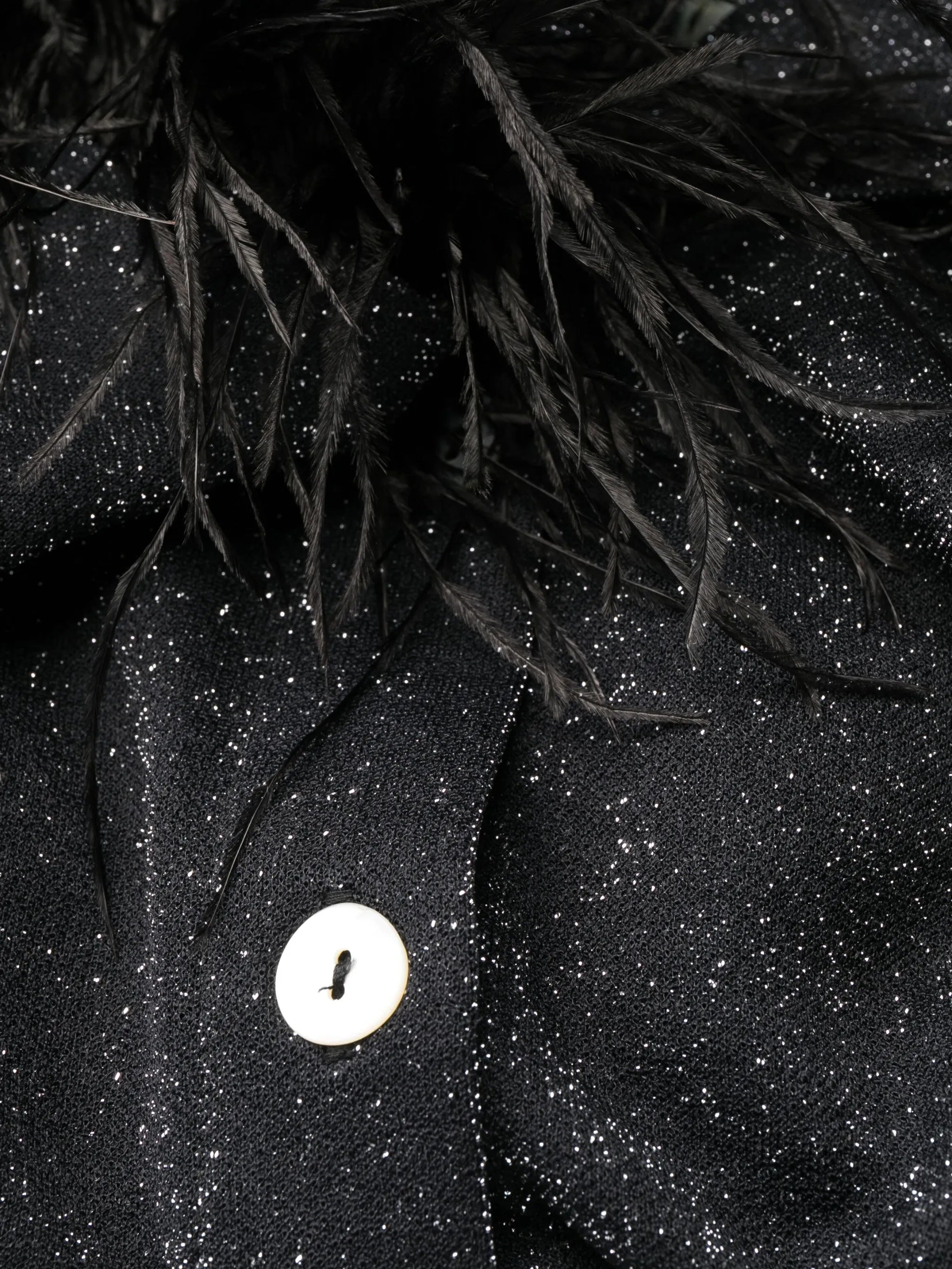 Cosmos metallic feather-detail pyjama set