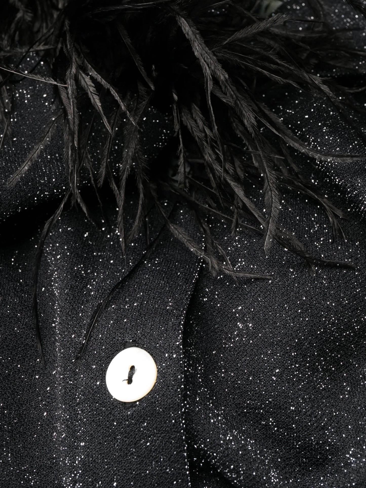 Cosmos metallic feather-detail pyjama set