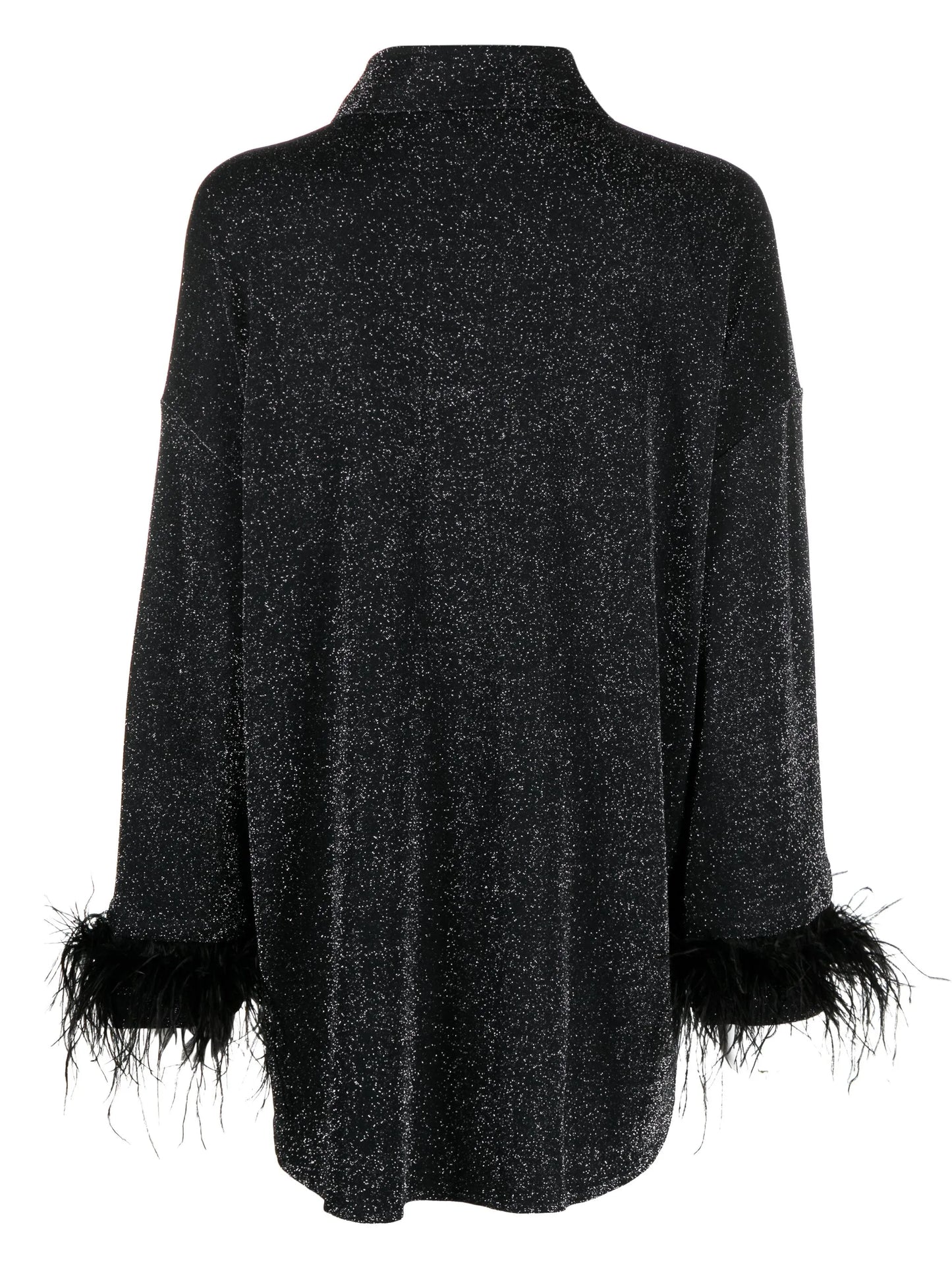 Cosmos metallic feather-detail pyjama set
