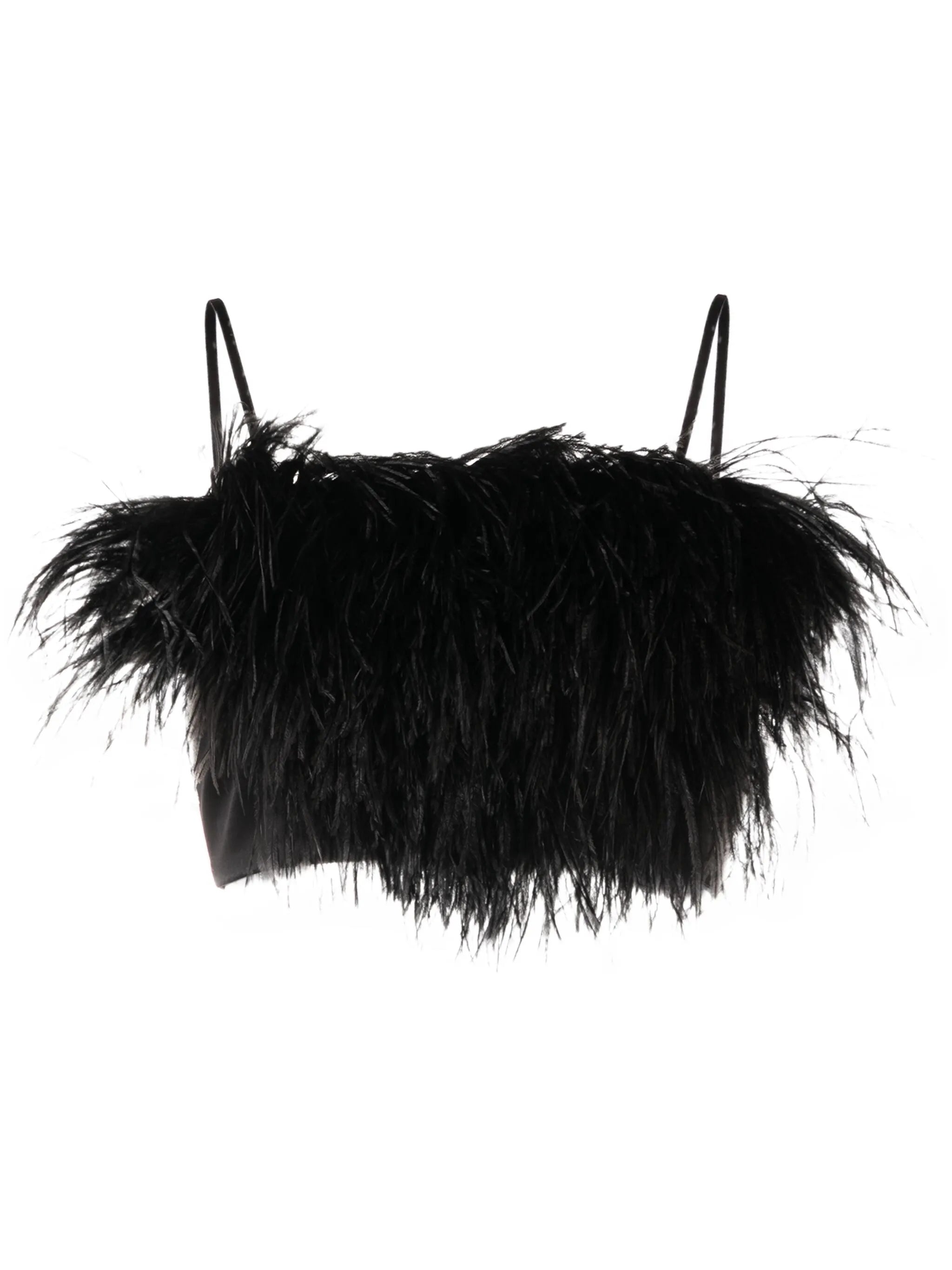 Boheme feather satin top