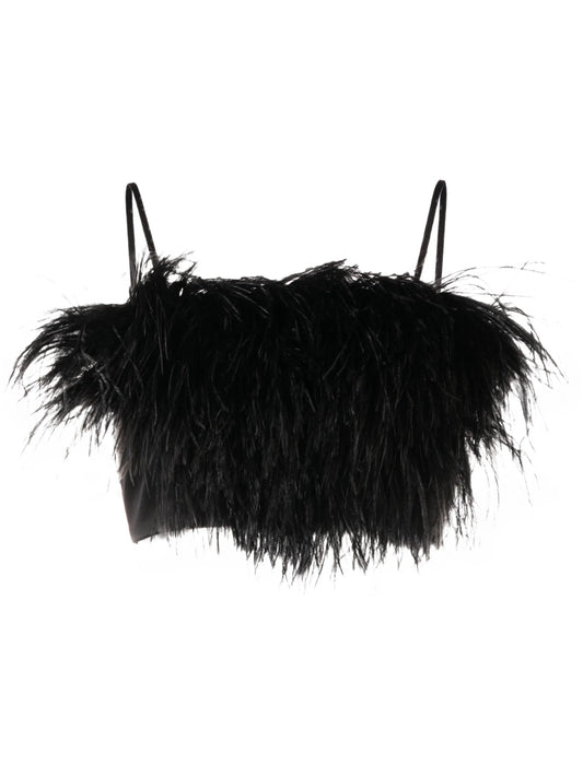 Boheme feather satin top
